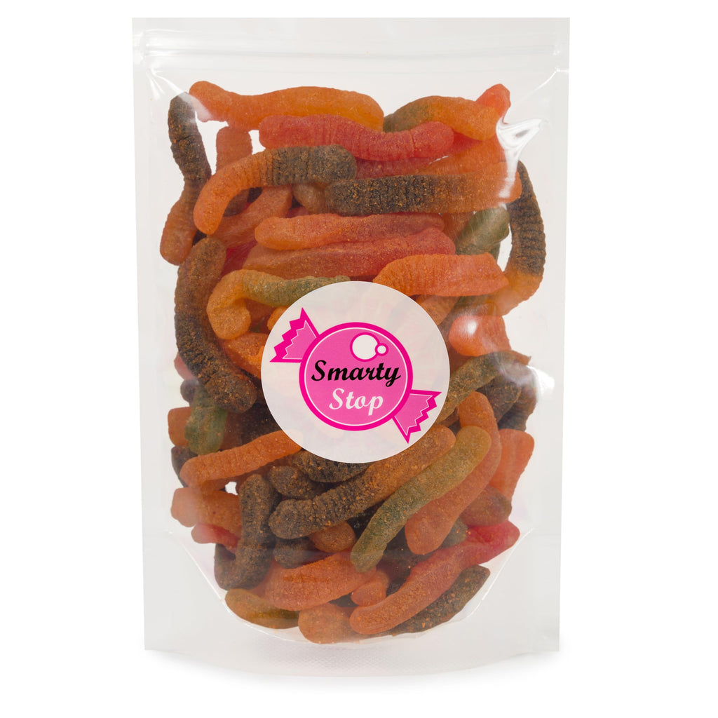 Smarty Stop Chamoy Covered Sour Gummy Candy, 2 lb Bulk Bag (Worm Gummy)