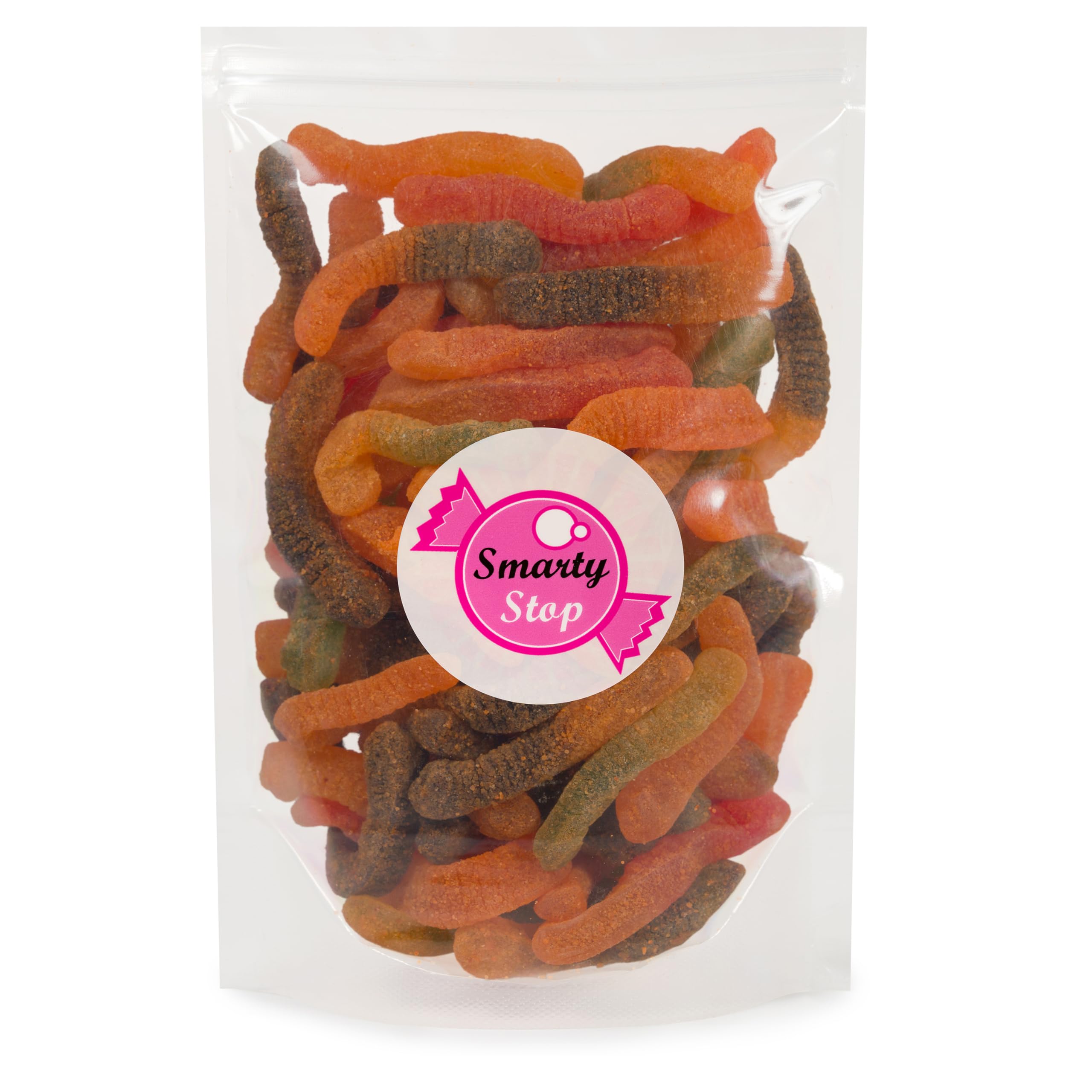 Smarty Stop Chamoy Covered Sour Gummy Candy, 2 lb Bulk Bag (Worm Gummy)