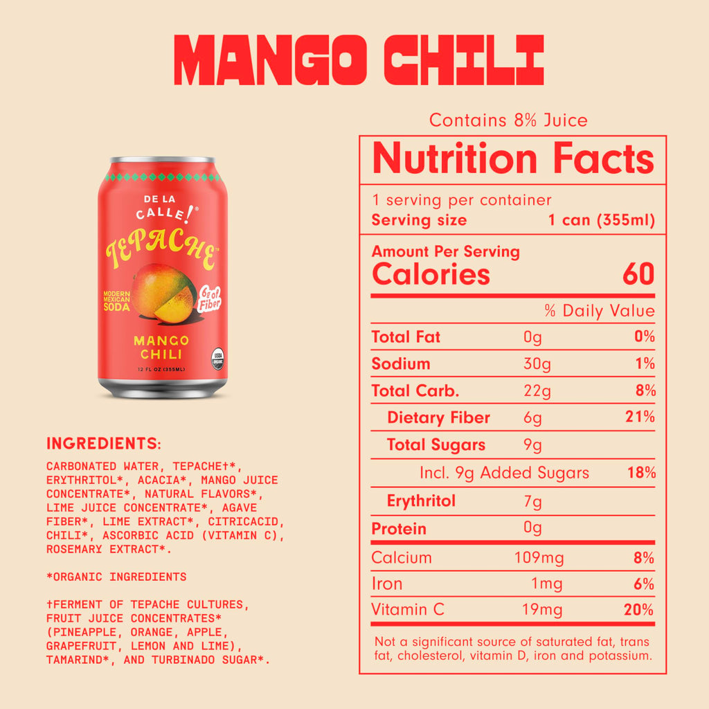 De La Calle Tepache - Mixta Variety Pack - Modern Mexican Soda - Craft Fermented Pineapple Sparkling Beverage - Certified Organic, Non-Alcoholic, Healthy Soda, Low Sugar, Low Calorie, Non-GMO