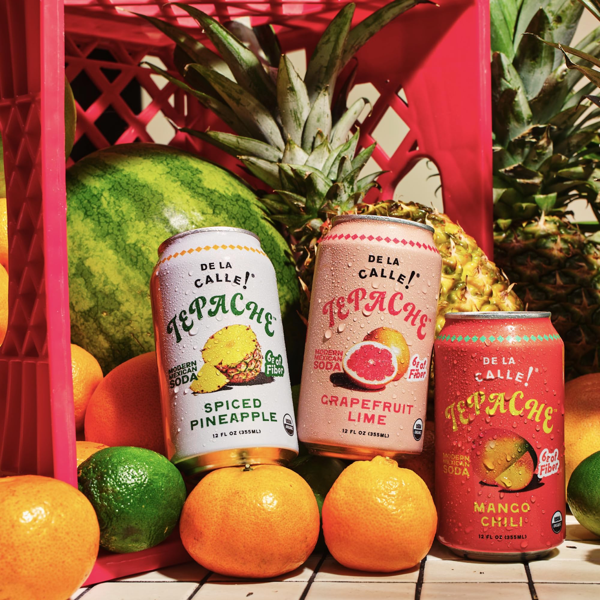 De La Calle Tepache - Mixta Variety Pack - Modern Mexican Soda - Craft Fermented Pineapple Sparkling Beverage - Certified Organic, Non-Alcoholic, Healthy Soda, Low Sugar, Low Calorie, Non-GMO