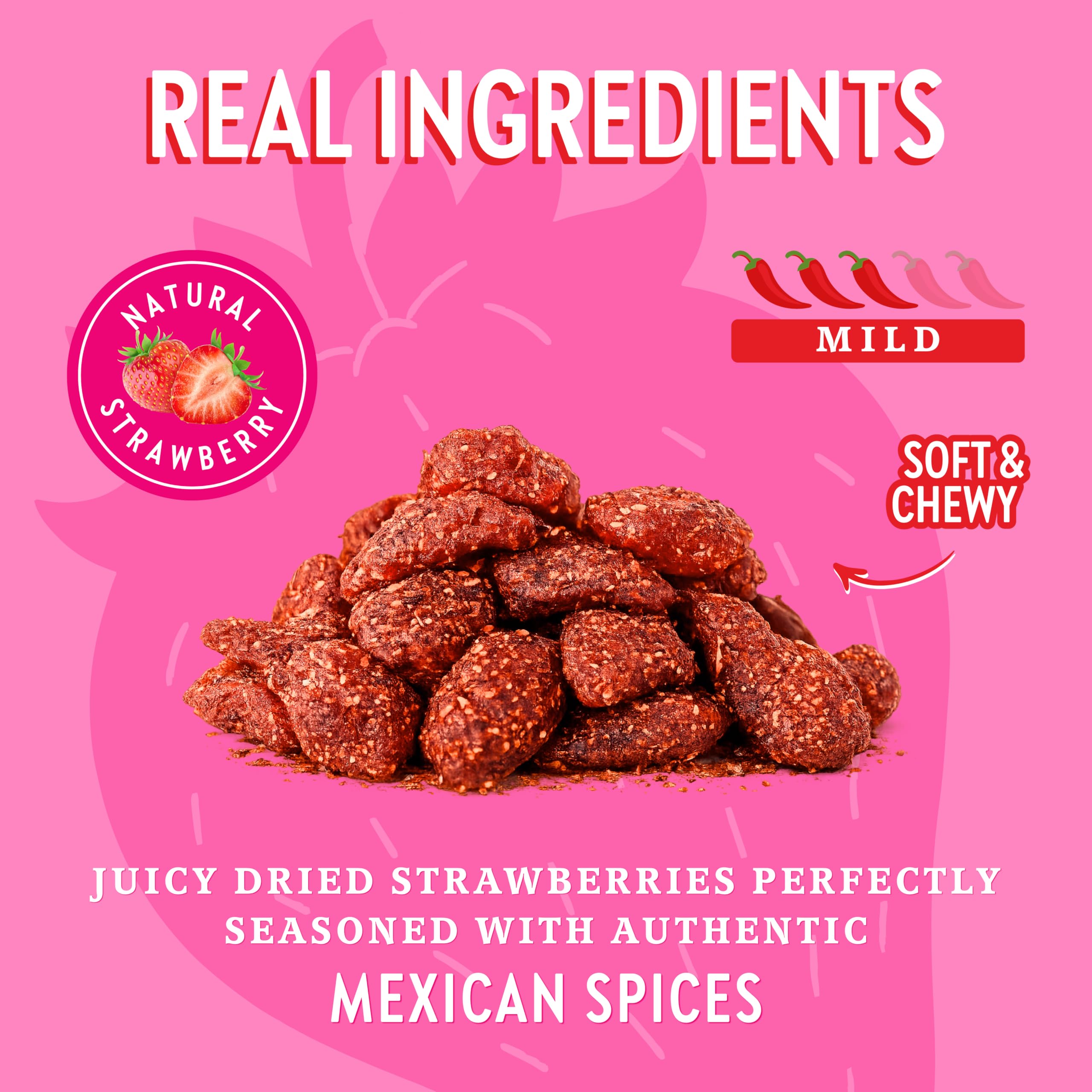 CHUZA Spicy Dried Mango Snacks Bites (4.5 oz. Pack of 2) – Mexican Candy Style Sweet Chili Dried Mango, with Chili Seasoning, Chili Powder, Dried Fruit Snacks, Spicy Snacks