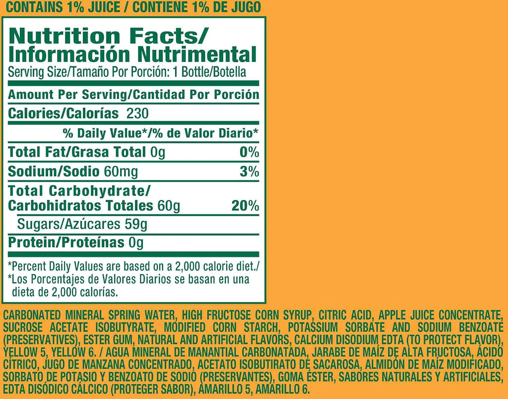 Peñafiel Naranjada Mineral Spring Water, 20.3 Fluid Ounce Bottle (Pack of 12)