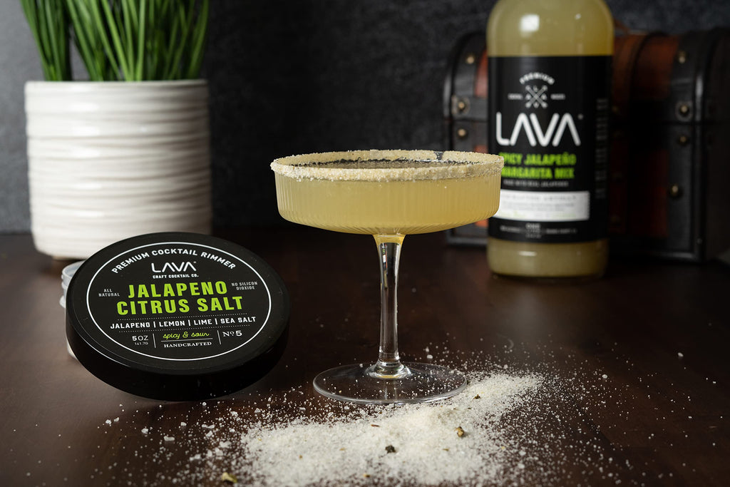 LAVA Premium Chile Lime Clásico Cocktail Rimmer 5oz, All Natural Bloody Mary Rimmer, Michelada Rimmer, Margarita Rimmer Salt, No Silicon Dioxide, with Screw-On Lid