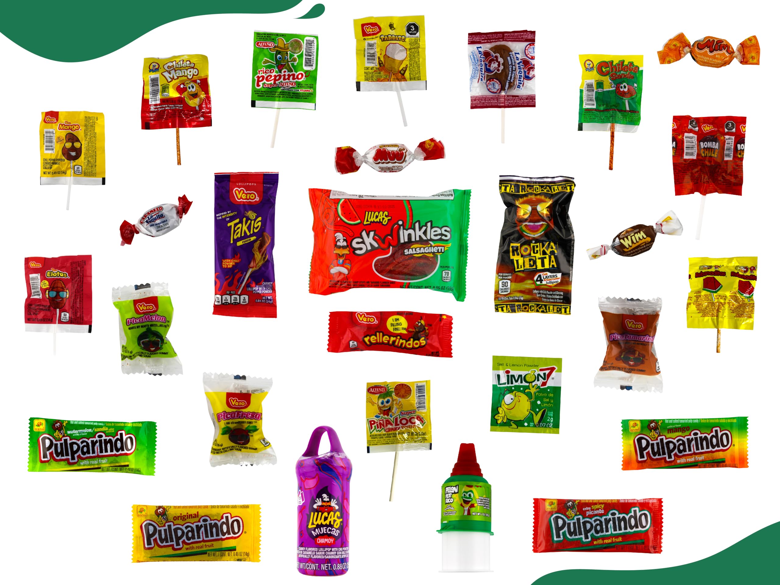 Mexican Candy Mix Dulces Mexicanos surtidos candy, Such as Sweet, Sour and Chili with Tangy taste of our Variety Pack (50 Count) by LookOn.