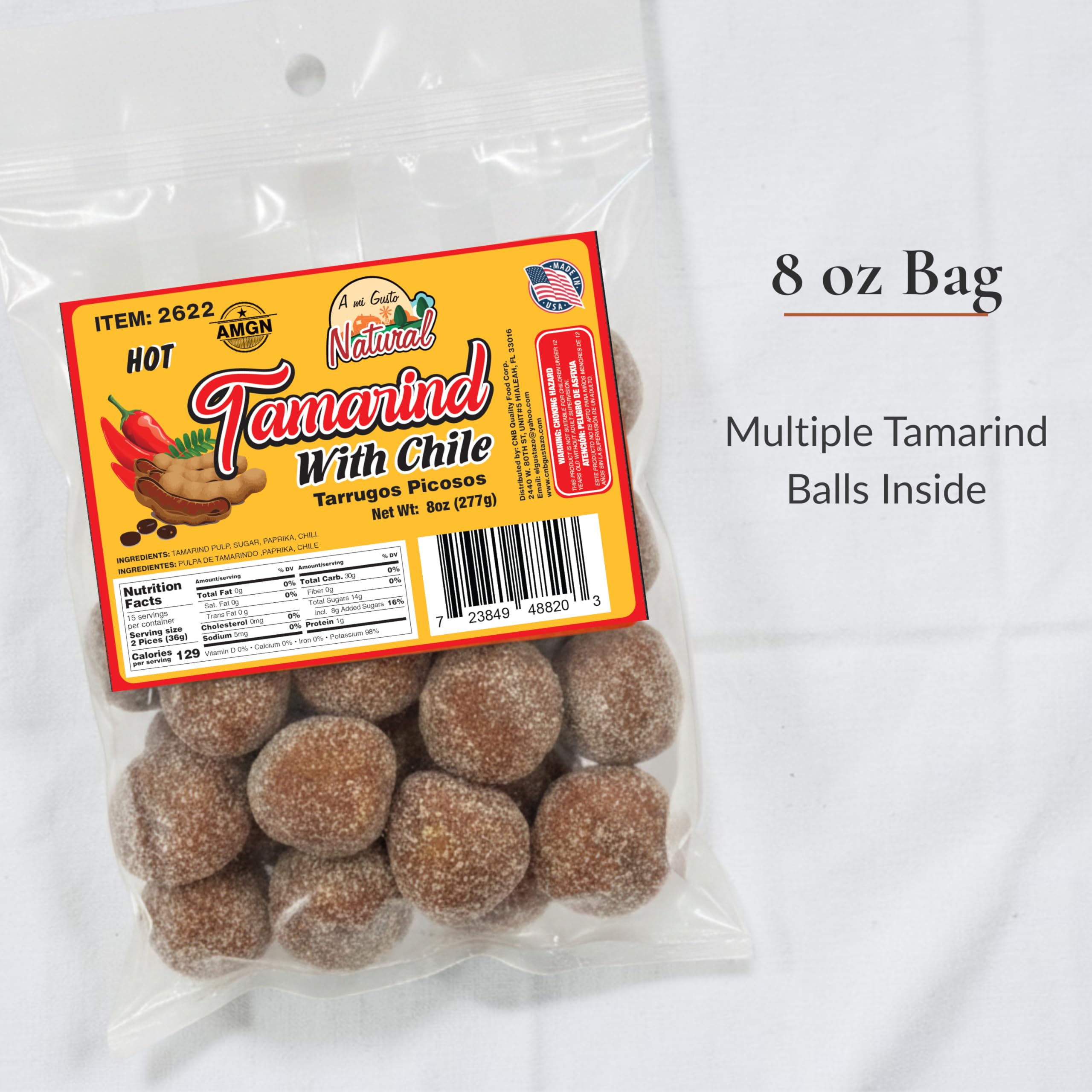 A Mi Gusto Natural Spicy Tamarind Candy Balls, 8 oz – Tamarind Candy with Chili Made with Simple Ingredients
