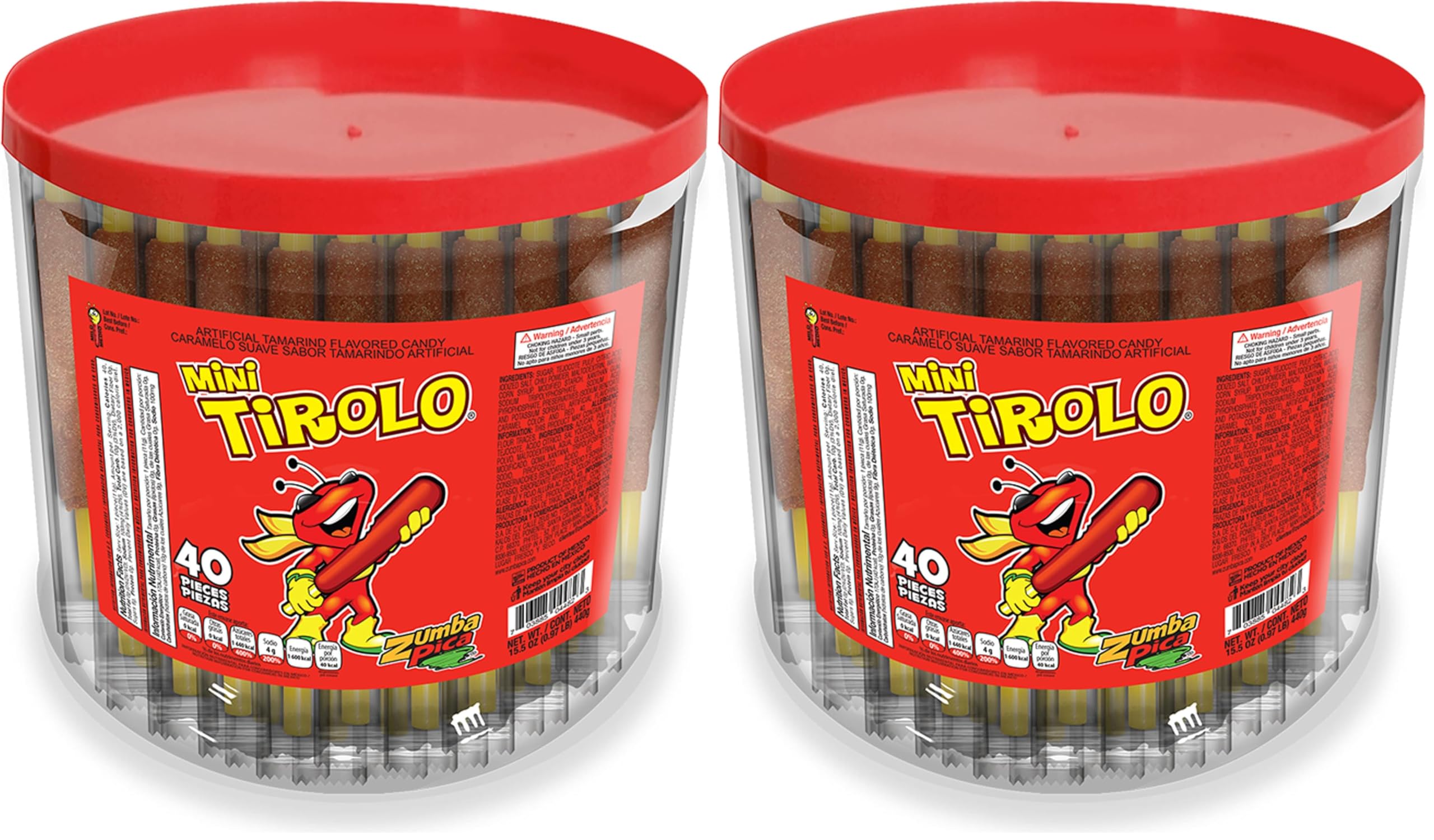 Zumba Pica Tirolo Tamarind Straw (10 Count) - Tamarindo Mexican Candy Sticks - Tamarindo Straws - Tamarind Candy - Tamarin Sticks - Tamarin Straws - Michelada Straws - Caramelo Suave Sabor Tamarindo