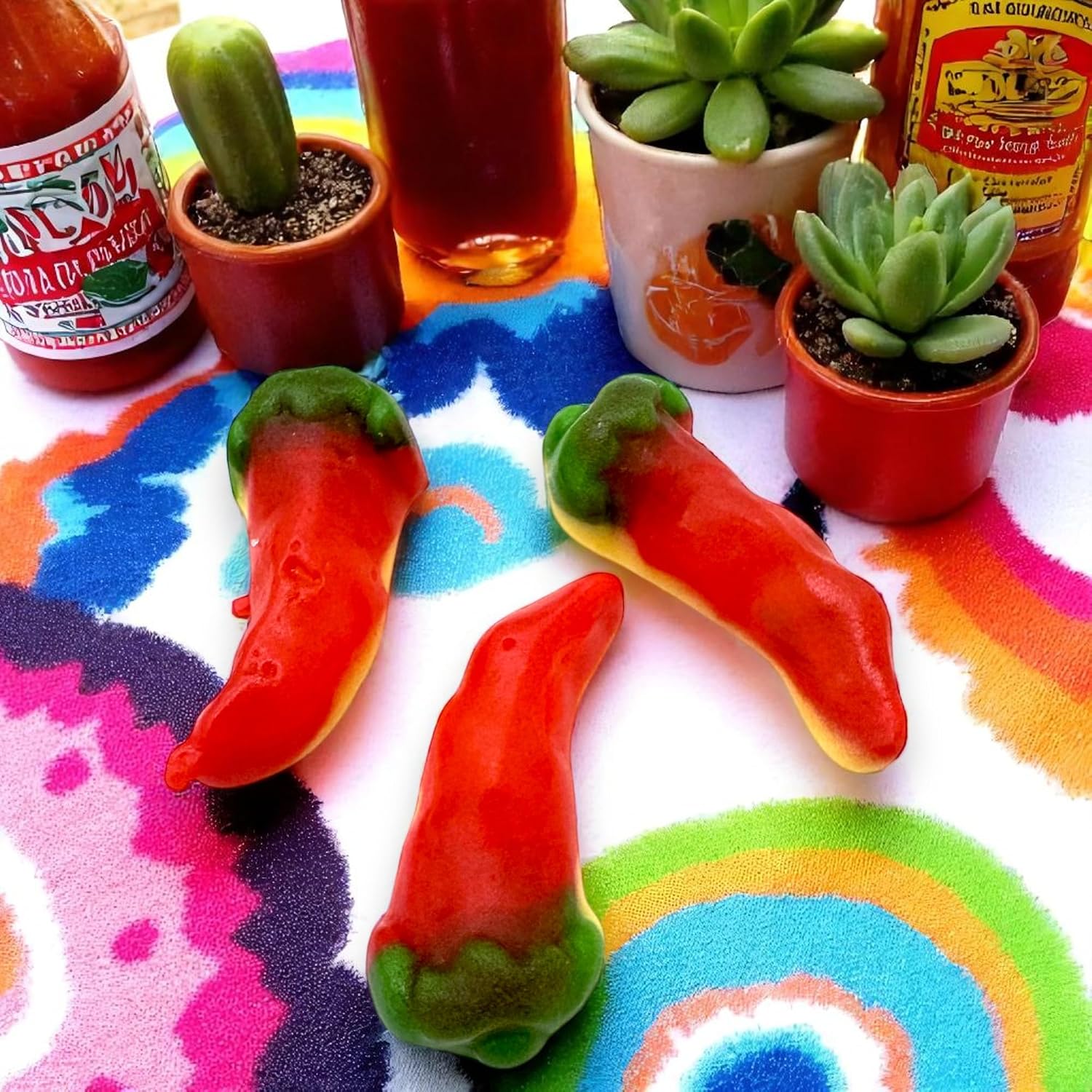 Spicy Fire Peppers Candy Gummies - 1.5 ibs Experience the Heat with These Spicy Fruit Delights-Gummy Shaped Red Hot Chili Peppers(24 oz)