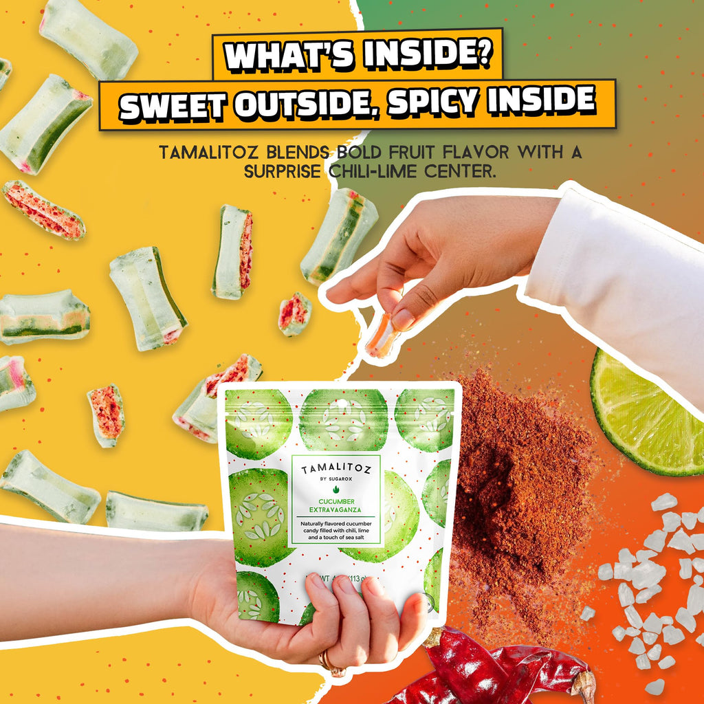 Tamalitoz Variety Pack – Spicy Mexican Hard Candy with Chile, Lime & Sea Salt, 8 Flavors: Mango, Cucumber, Tamarind, Watermelon, Pineapple, Blood Orange, Green Apple, Cherry – 8 Bags (4oz Each)