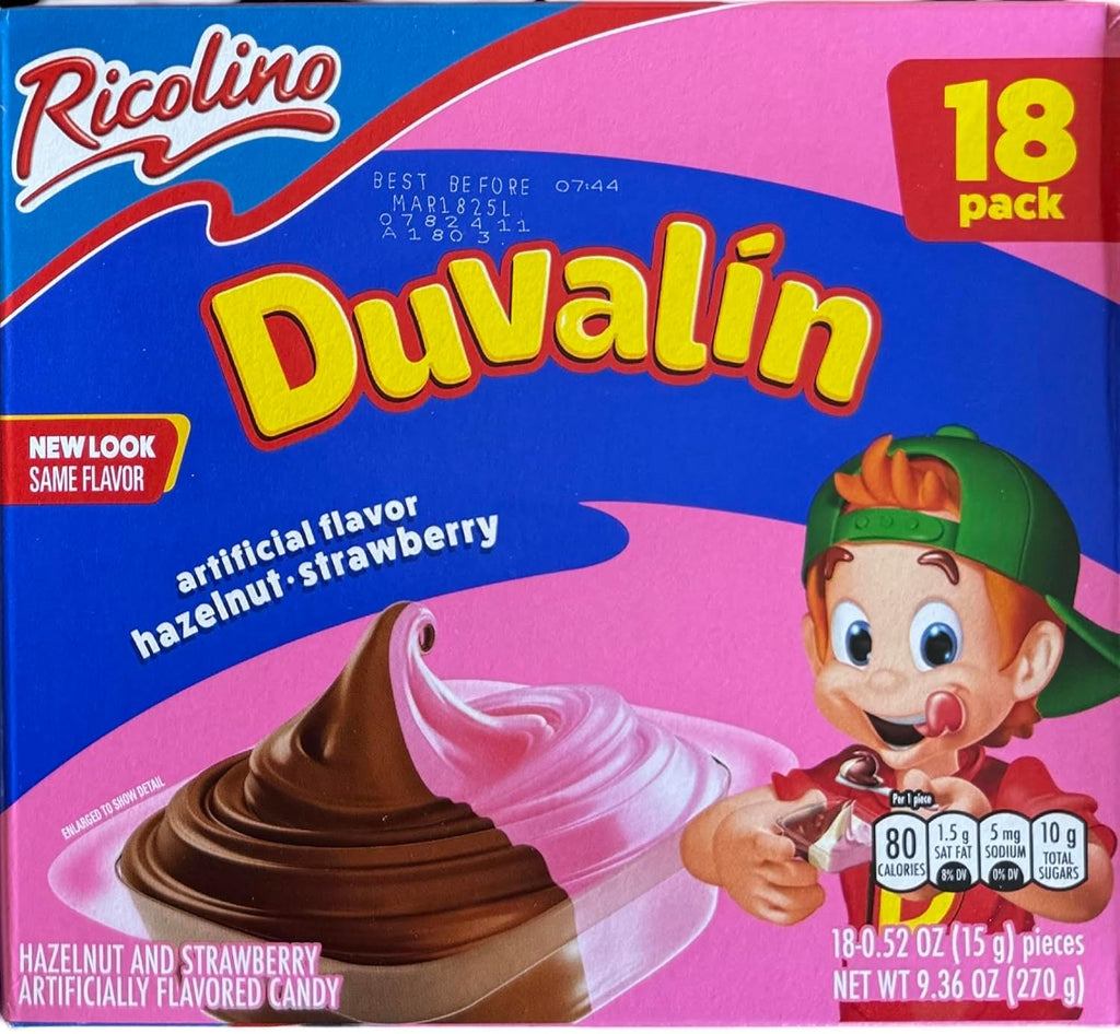 Duvalin Mexican Sweets Strawberry-Vanilla, Hazelnut-Vanilla, Hazelnut-Strawberry and Tri-Flavor Pack of 4 Boxes 72 Count Total