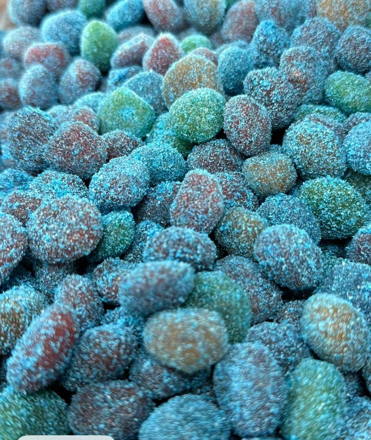 Sour Blue Raspberry Gushers — Candy Coated with Extra Powder | 7 Flavors Available | 0.25lb, 0.5lb & 1lb Bags (4oz, Chamoy Tajin)