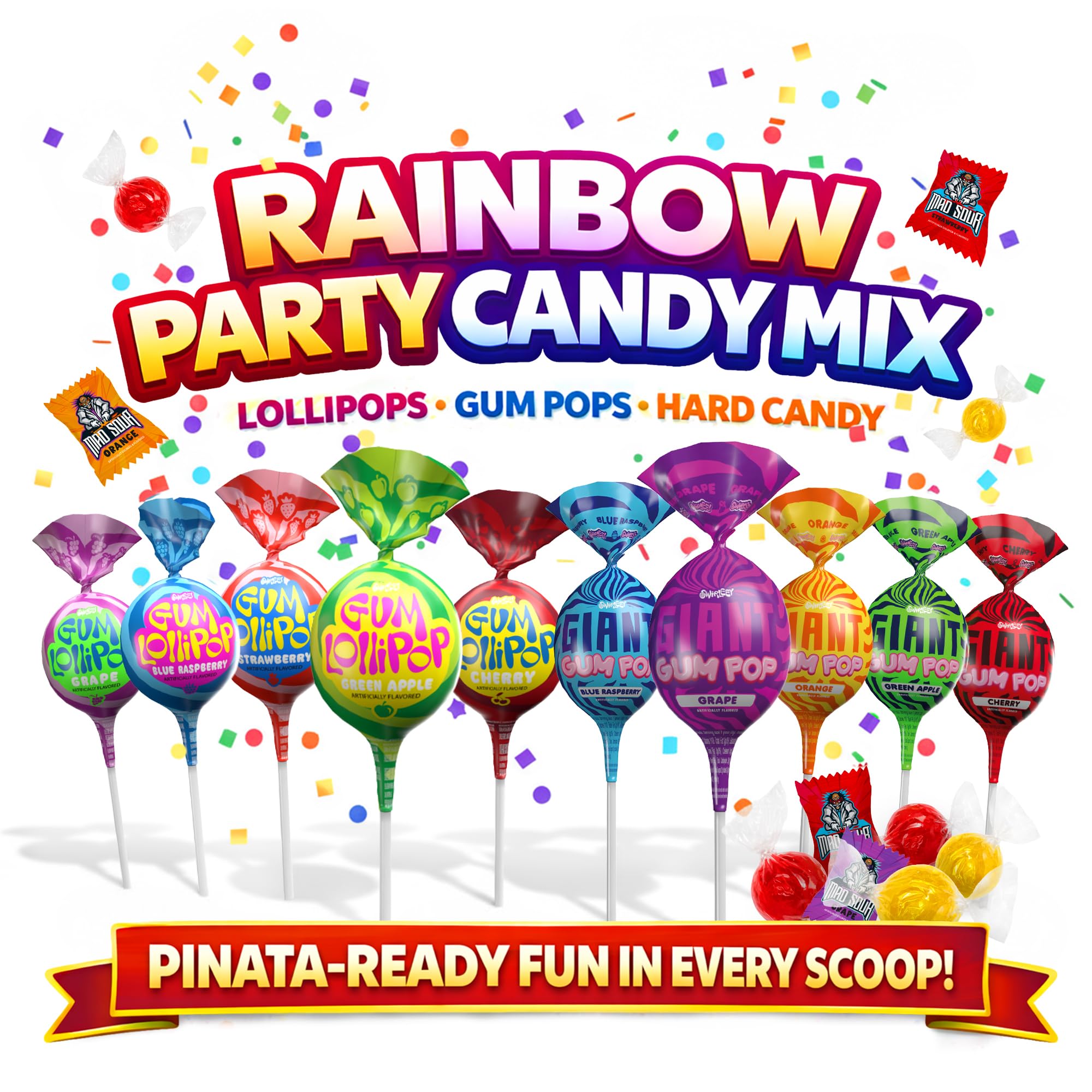 Pinata Candy - Novelty Assorted Candies Individually Wrapped - Bulk Candy Favors for Office, Goodie Bags, Birthday Parties, Treats (4 Pounds)