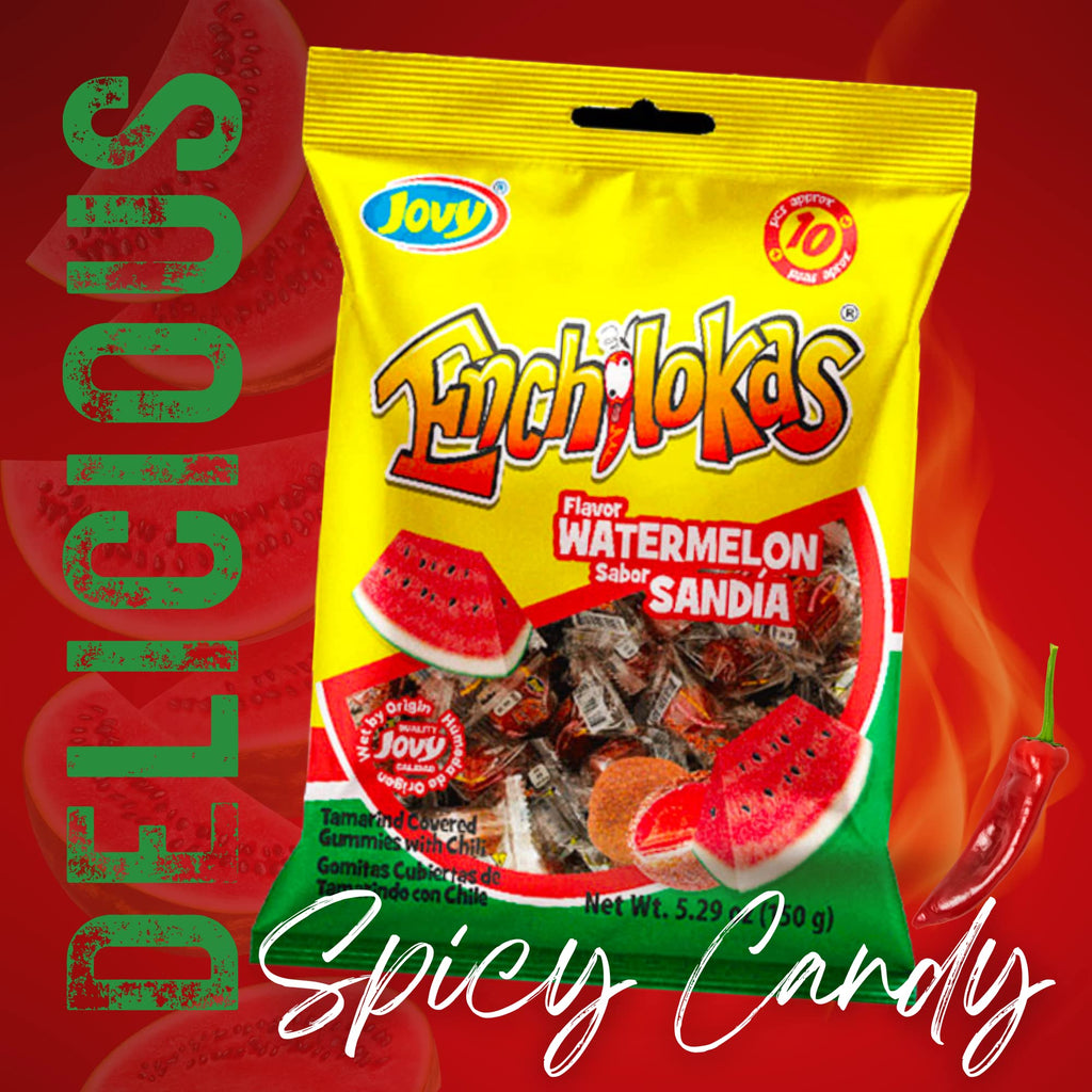 Sweetzo - Spicy Gummy Candy, Individually Wrapped Watermelon and Mango Tamarind Covered Gummies with Chili Powder, Shareable Mexican Candy Bags 5.29 ounce, Pack of 2 (Watermelon Mango)