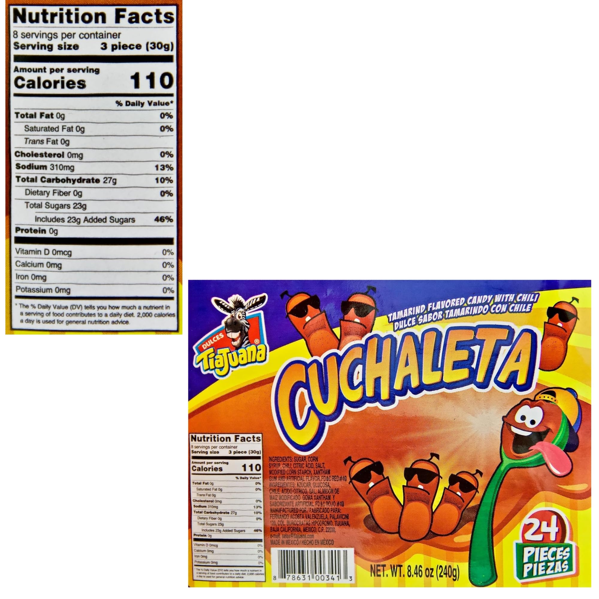 Cuchaleta Authentic Mexican Tamarind Flavored Spoon Candy with Chili Powder
