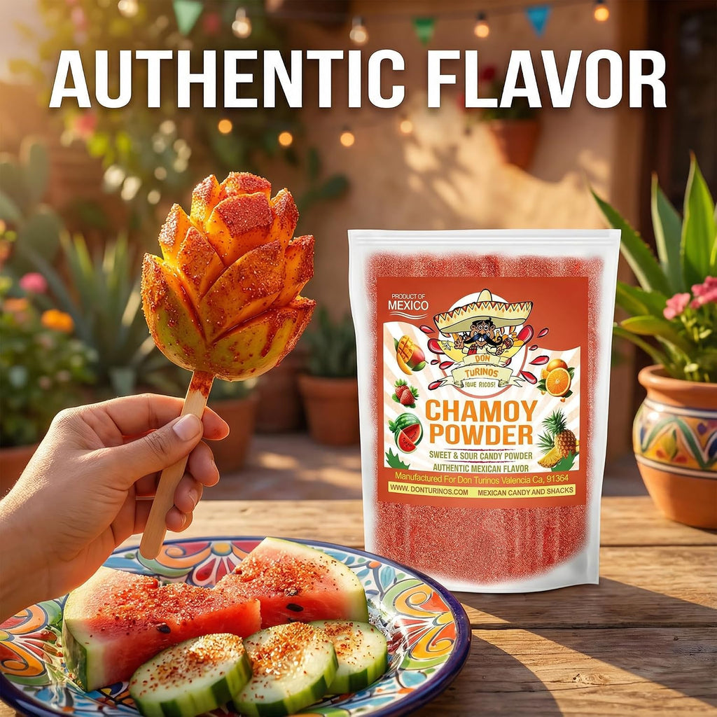 Chamoy Powder 12 oz Bag – Sweet, Spicy, Tangy Mexican Candy Powder for Fruit, Snacks, Candy & Drink Rims – Authentic Flavor Blend with Chile, Lime, Salt and Sugar – Resealable Bulk Pack By Don Turinos