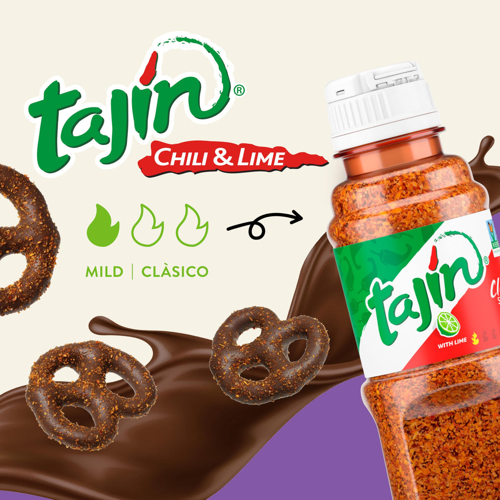 Snak Club Tajin Gummy Candy Fruit Rings, Gummies with Chili and Lime Seasoning, Mild Spice, Gluten-Free and Vegan Snacks, Assorted Variety, Mango, Pineapple, Peach, Watermelon, Snack Size 12 Pack