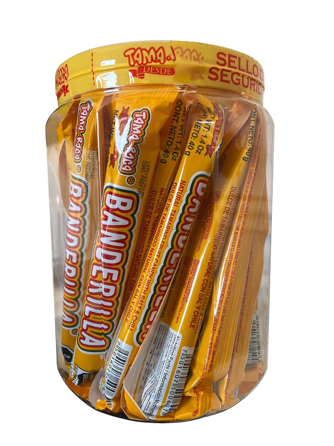 Banderilla Tama-Roca Tamarindo Mexican Candy Sticks. Contains 30 Pieces of Spicy Tamarind Candy With Salt And Chili 42.3 oz. (Pack of 2)
