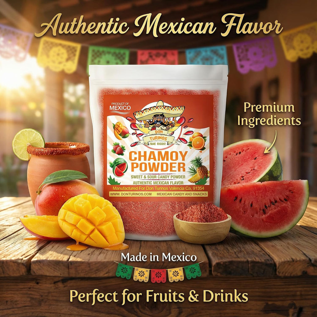 Chamoy Powder 12 oz Bag – Sweet, Spicy, Tangy Mexican Candy Powder for Fruit, Snacks, Candy & Drink Rims – Authentic Flavor Blend with Chile, Lime, Salt and Sugar – Resealable Bulk Pack By Don Turinos