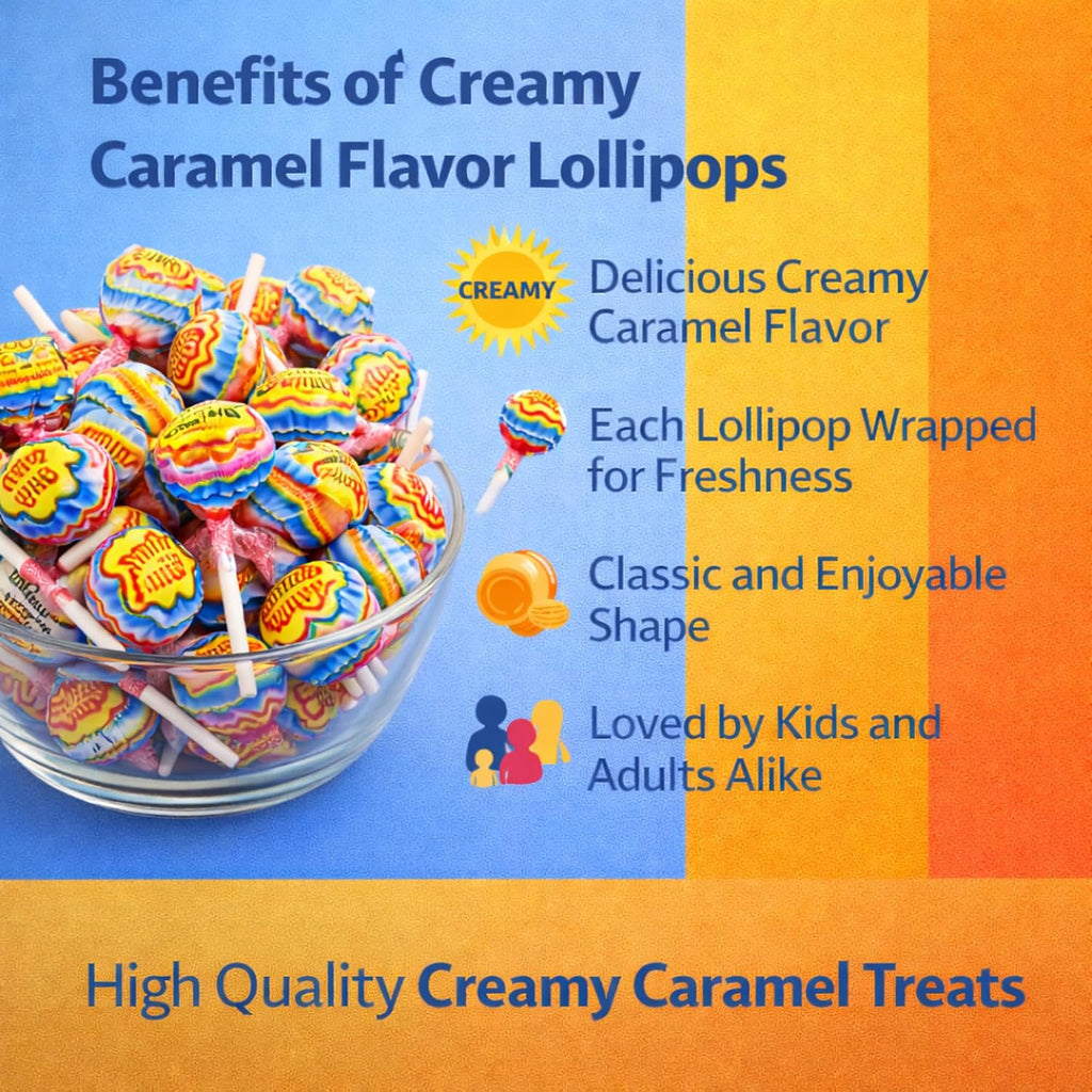 Creamy Lollipops Mexican 60 Count Variety Pack of Paletas Mexicanas Cremosas Caramelo Macizo Strawberry & Cream, Mango Yogurt, Chocolate Vanilla, Strawberry Yogurt Suckers