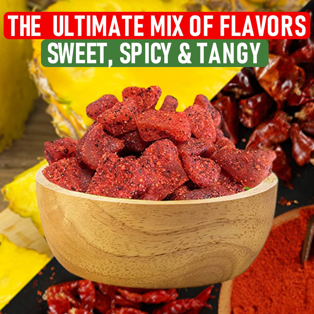 Dried Chili Pineapple Mexican Candy , 8.5 oz, Natural Soft Dry Chunks, Traditional Dulce Mexicano, Sweet and Spicy Flavor, by Don Turinos