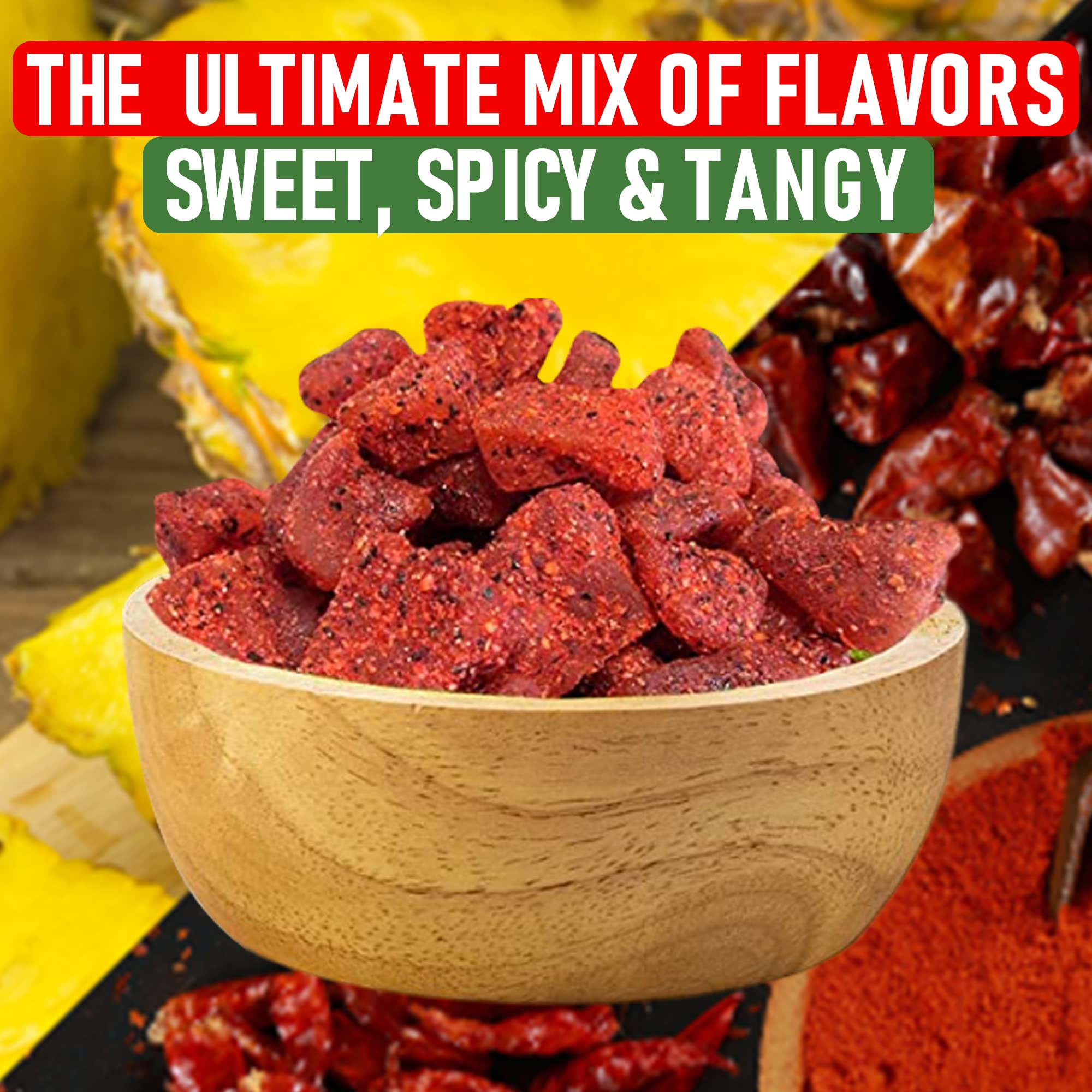 Dried Chili Pineapple Mexican Candy , 8.5 oz, Natural Soft Dry Chunks, Traditional Dulce Mexicano, Sweet and Spicy Flavor, by Don Turinos