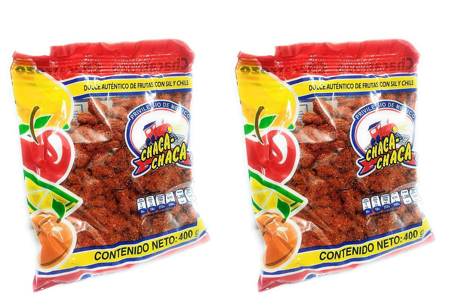 Chaca-Chaca Tamarindo De Frutas Sal Y Chile Tamarind Mexican Candy Trocitos Pack of 2