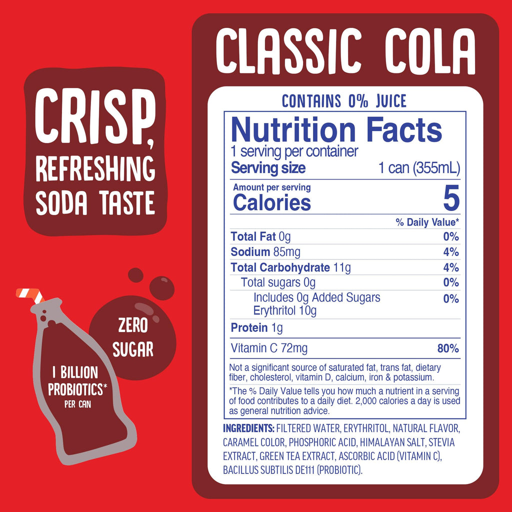 Cove Prebiotic Soda Soft Drinks with Zero Sugar - Refreshing Healthy Soda Alternative with 4g of Fiber for Digestive Support - Natural, Caffeine Free Sparkling Beverage - Frozen Favorites, 12 Pack