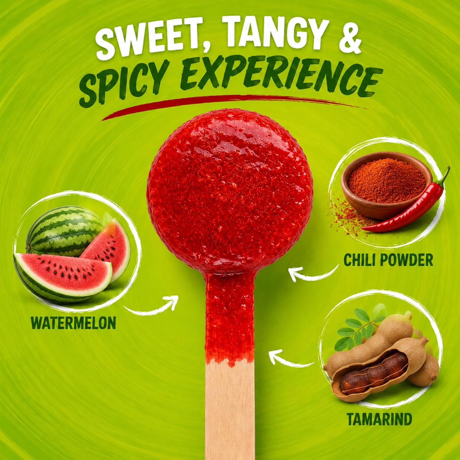 Ricaleta Paletas Sabor Sandia Watermelon Tamarindo Candy Box, Spicy Candy Style Tamarindo Candies for Parties, Kids Treat Bags, Pinatas and Fun Snacking, 25 Count Individually Wrapped