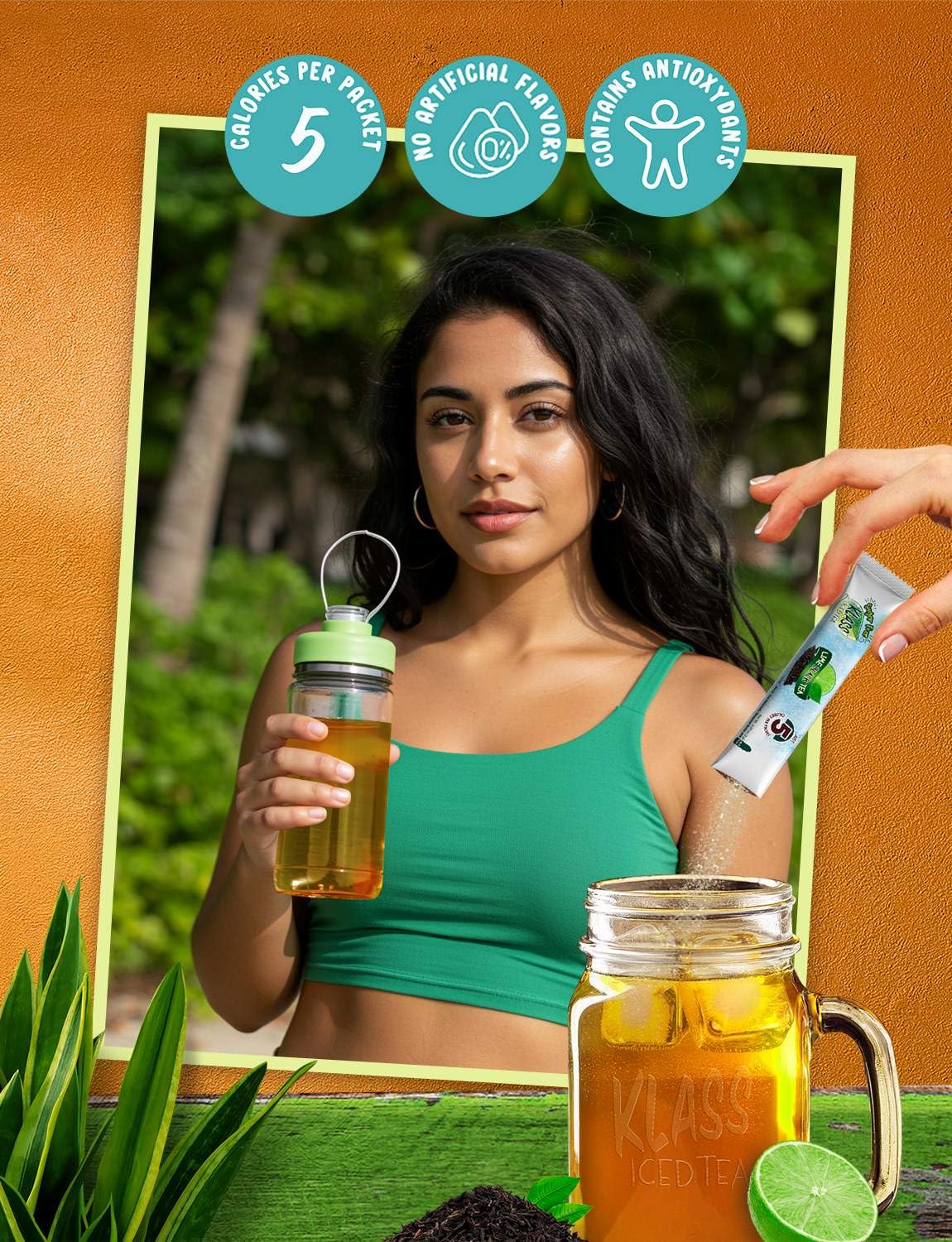 Klass Aguas Frescas, Powdered Drink Mix Variety Pack, 44 Singles Zero Sugar & Caffeine-Free Powder Packets, Water Drink Mix, Flavors: Cucumber Limeade Pineapple Tangerine Strawberry Watermelon & Hibiscus Berries - 5 Calories Per Packet & Natural Flavors