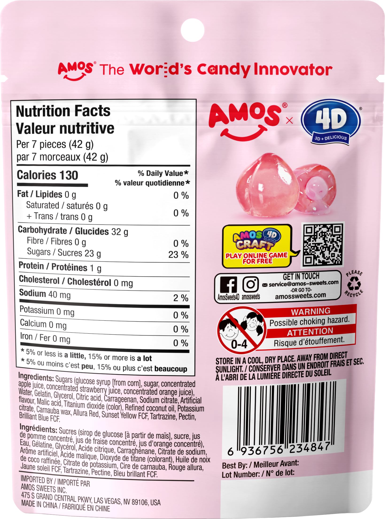 AMOS Peelerz Chili Mango Peelable Gummy Candy, Spicy Sweet Mango Flavor, Real Fruit Juice Infused, 8.47 OZ (240g)