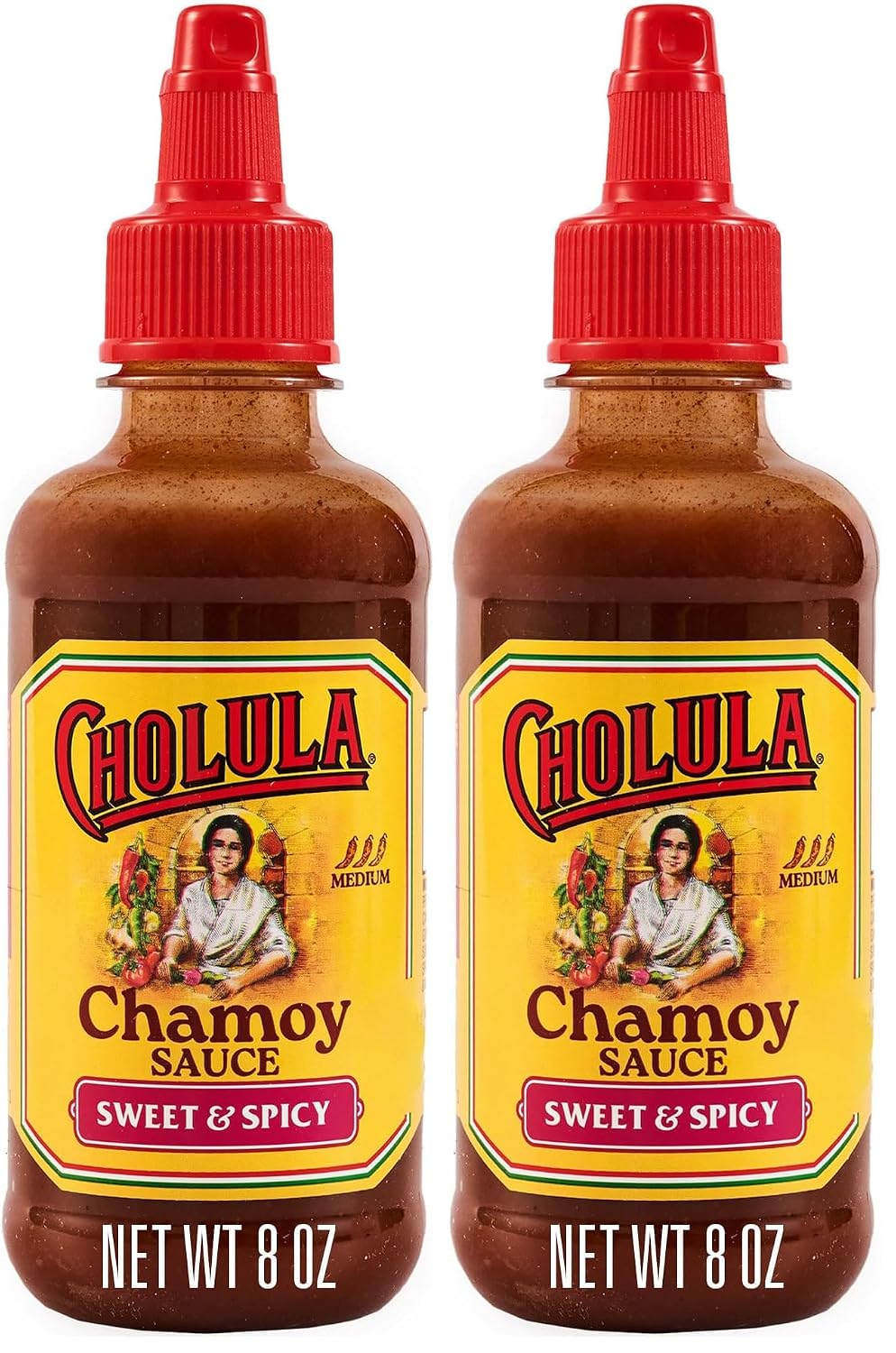 Cholula Chamoy Sauce, Sweet & Spicy, Tangy Drizzle Sauce with Arbol Chiles and Sweet Hibiscus, For Fruit, Cocktails, Desserts and More, 8 fl oz