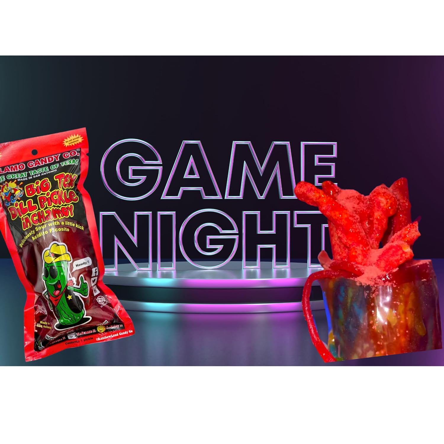 Tiktok Chamoy Pickle Kit With Fruit-Roll-up & Mexican Candy - Includes Lucas Gusano, Skwinkles Salsagheti & More - Snack Gift Box by Ma Lit Candy (Big Tex Chamoy Pickle)
