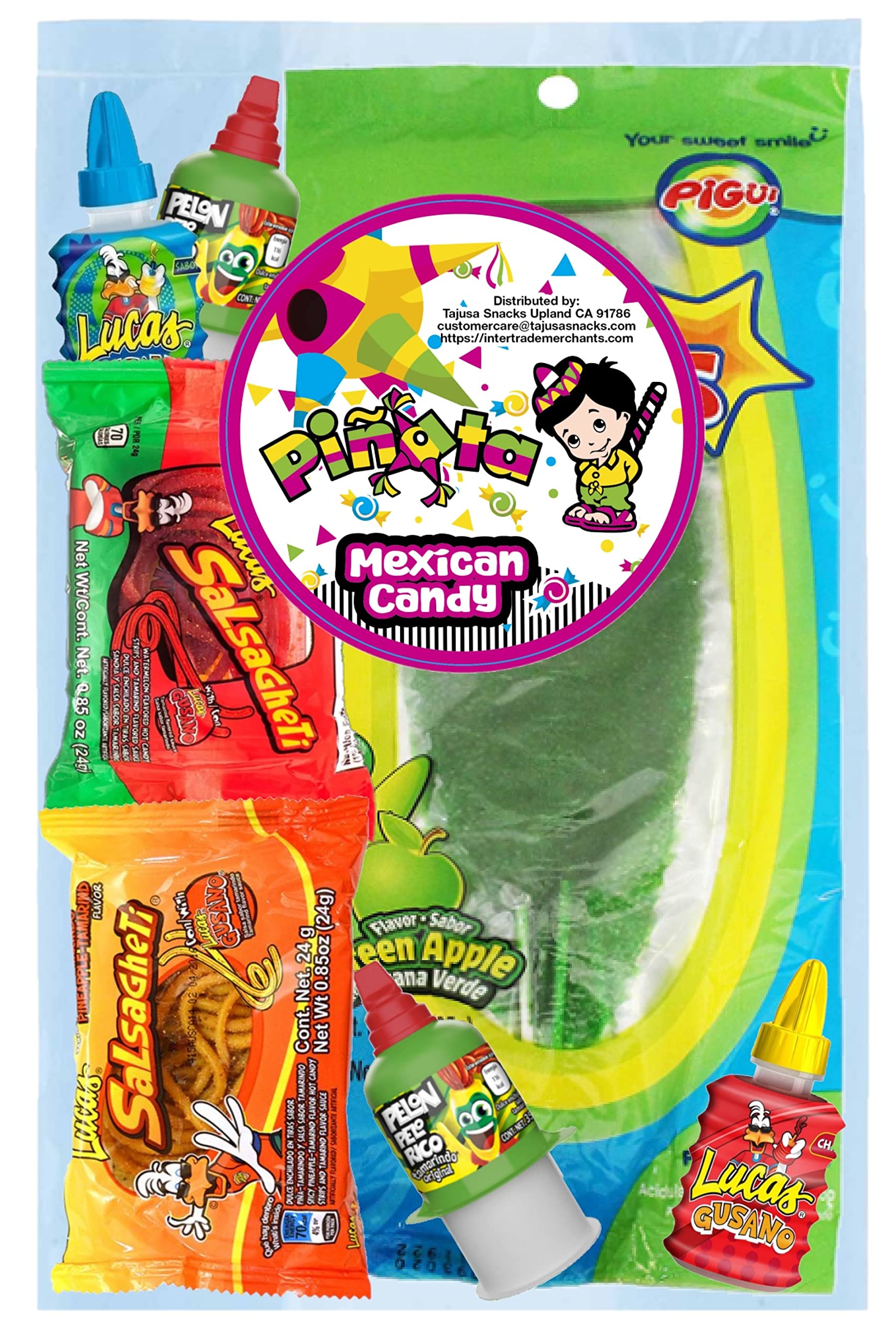 Pinata Mexican Candy Box (Tik Tok Slap Pack Tamarindo (9.9 Ounces)(16 Pieces) Slaps Lollipop Candy DIY Kit