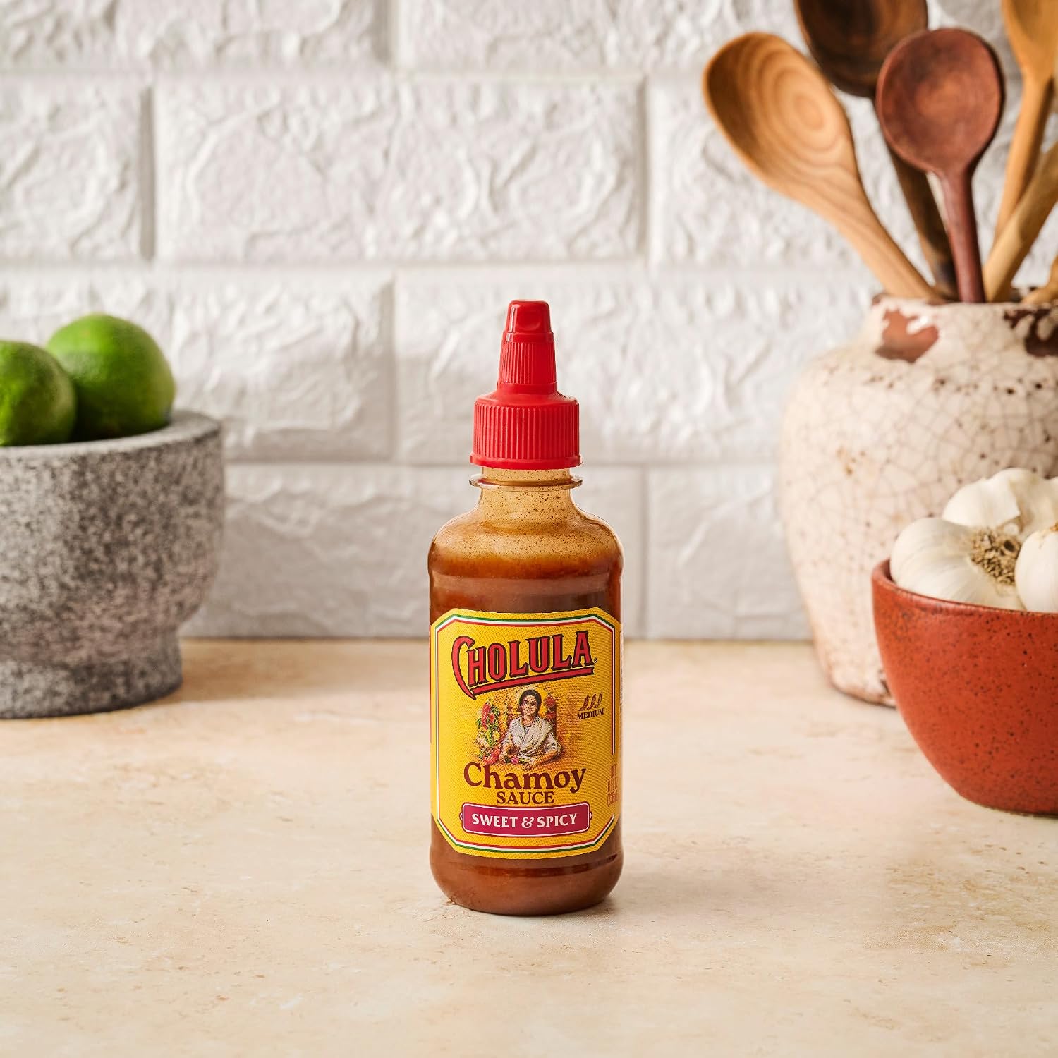 Cholula Chamoy Sauce, Sweet & Spicy, Tangy Drizzle Sauce with Arbol Chiles and Sweet Hibiscus, For Fruit, Cocktails, Desserts and More, 8 fl oz