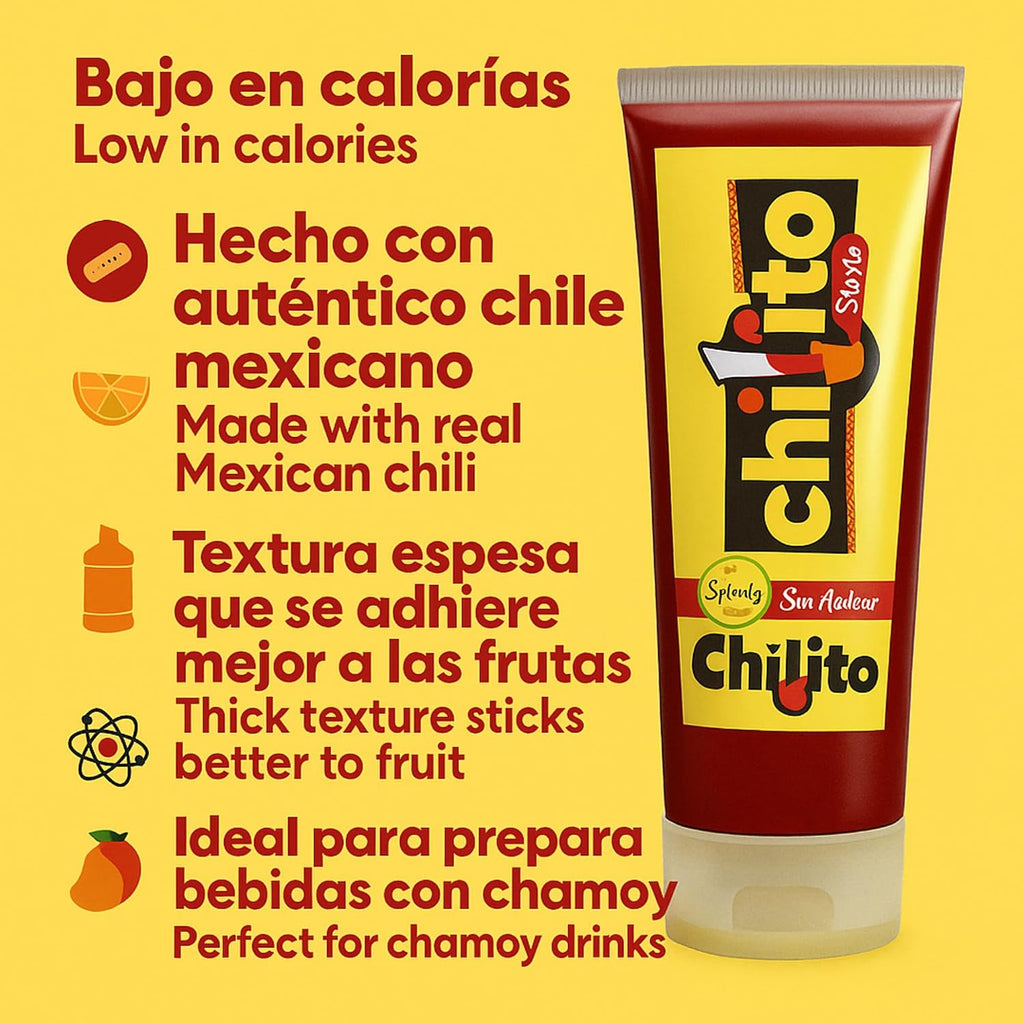 Chilito Sirilo Mexican Sweet Chili Sauce – Sweet, Salty & Spicy Chamoy-Style Sauce with Splenda (sucralose) – Vegan Chili Sauce for Fruit, Snacks, Beer Rims & Drinks, 10.5 oz | 300g