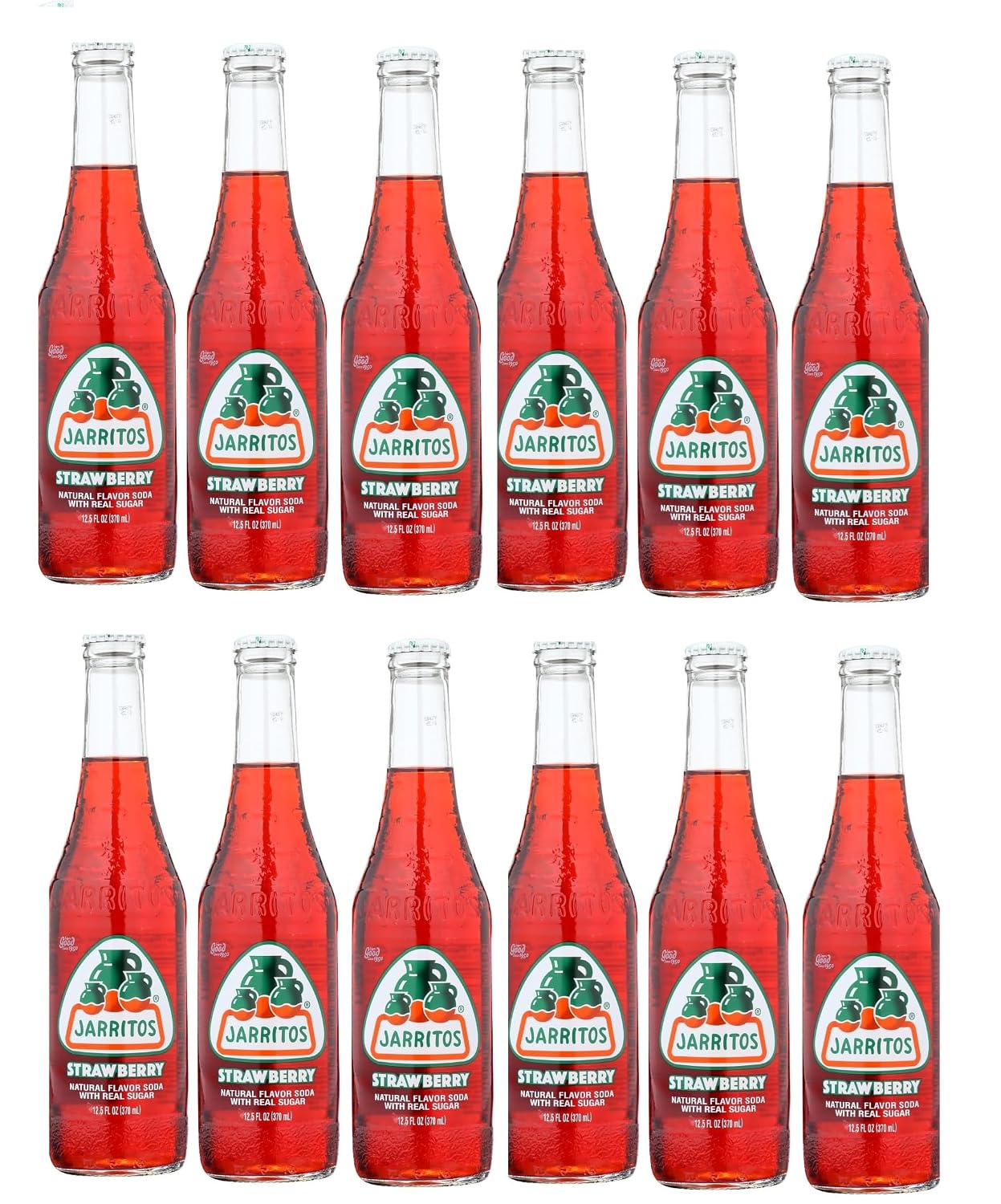 Generic Jarritos Strawberry Drink Glass Bottle 12.5 oz pack of 12