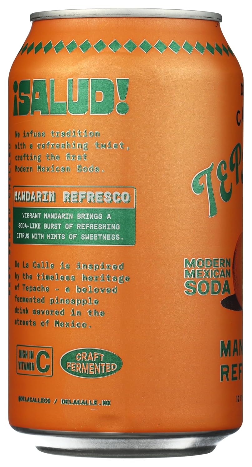 De La Calle, Organic Tepache Mandarin Refresco, 12 Fl Oz