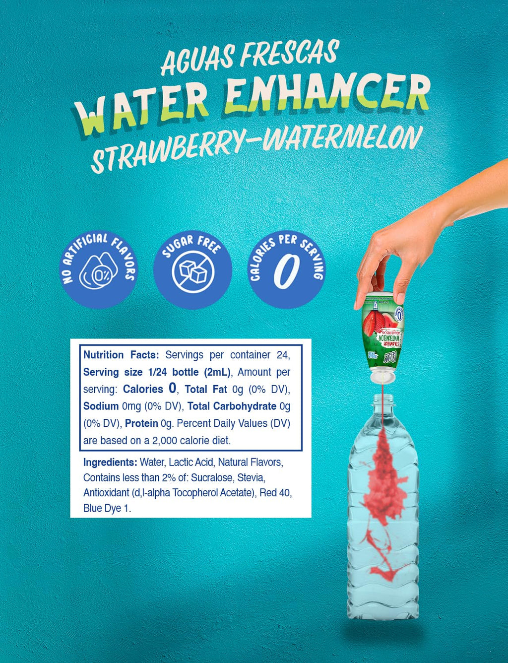 Klass Aguas Frescas | Liquid Water Enhancer | Cucumber-Limeade | Naturally Flavored | Sugar Free | Zero Calories Per Serving | Keto | 4 Bottles, Makes 96 Drinks