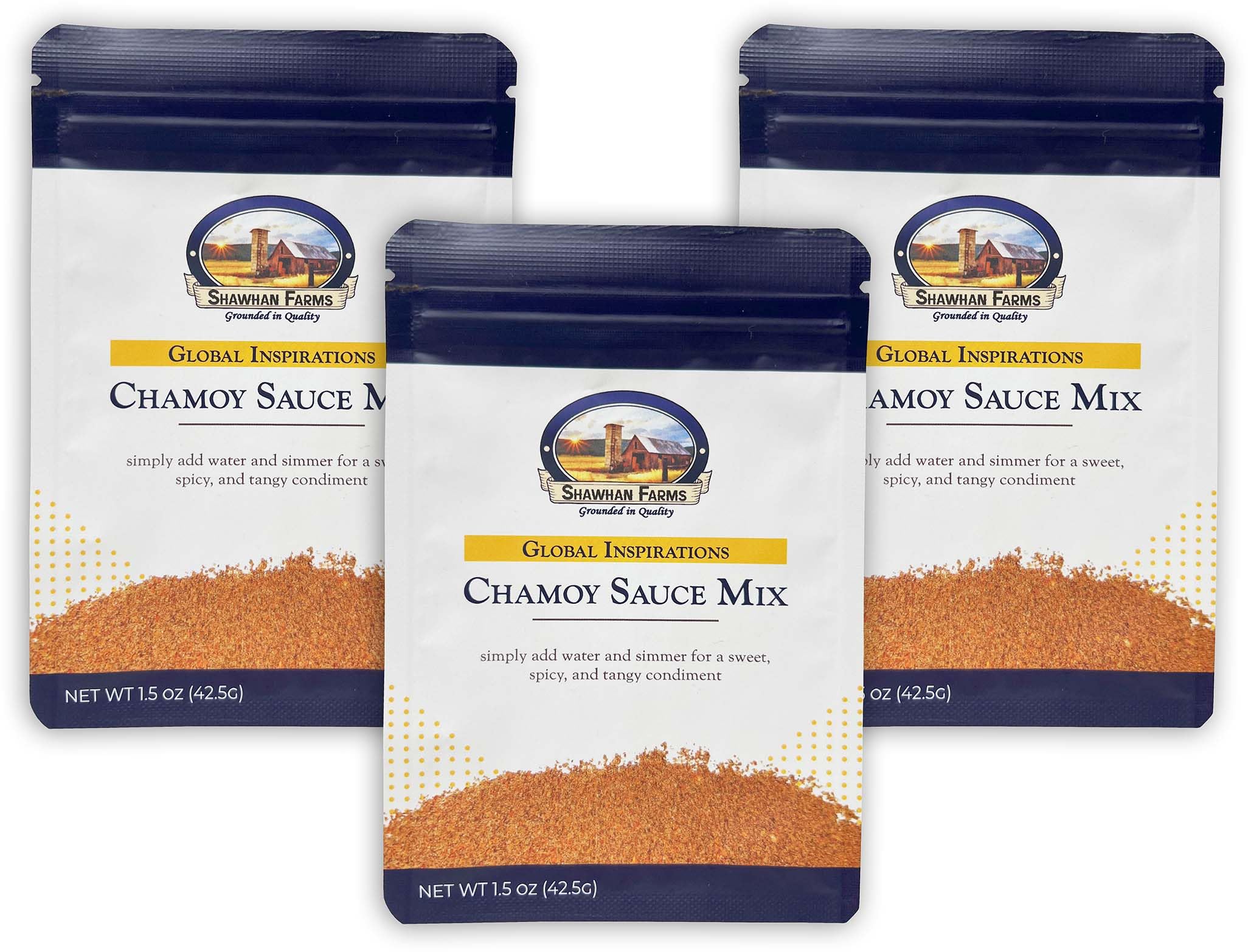 Chamoy Sauce Dry Mix for Fruit, Candy and Snacks, Shawhan Farms, 1.5 oz | add water and simmer for fresh chamoy sauce, dip or drizzle on fruit, candy and snacks, hibiscus color, no artificial dyes