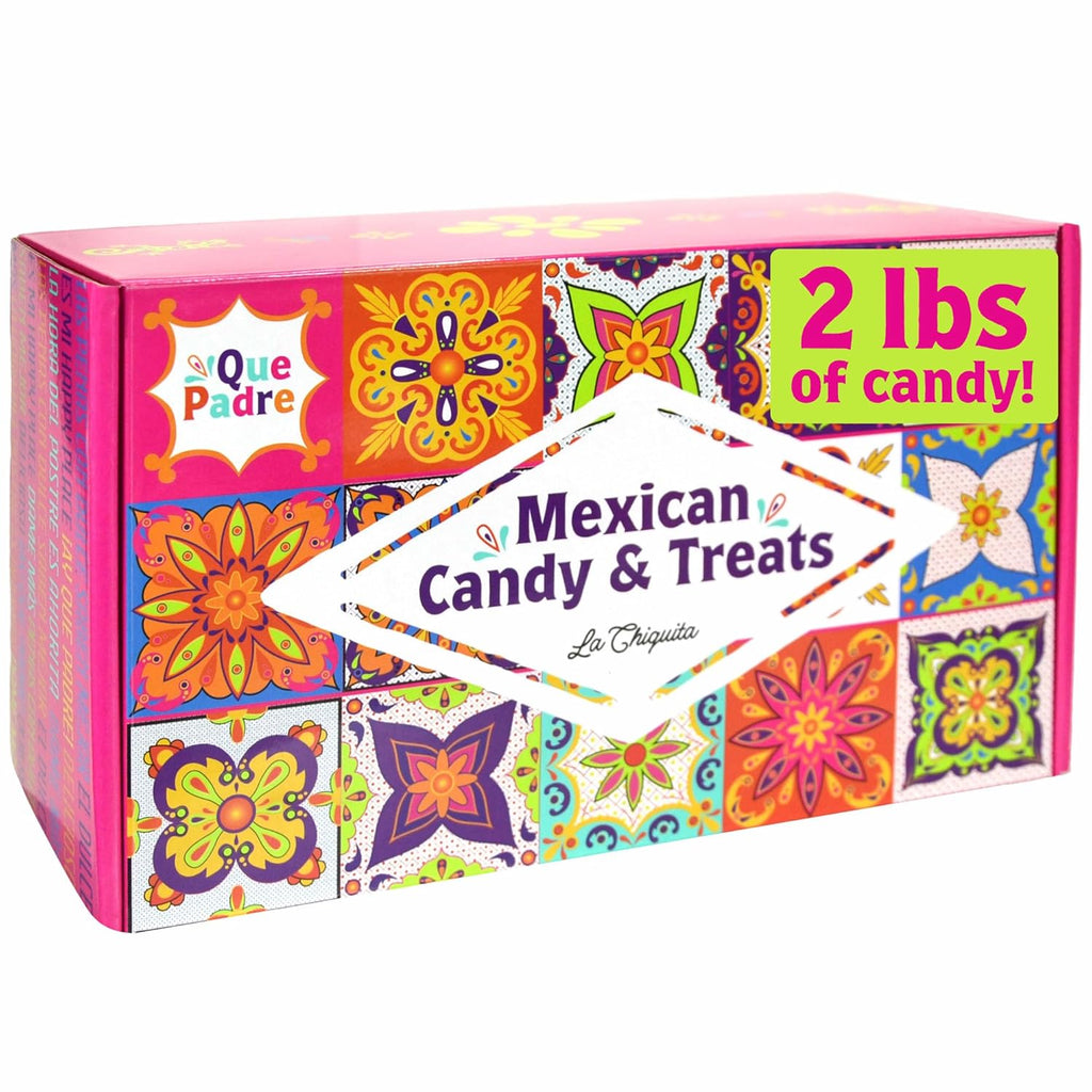 Que Padre Mexican Candy Variety Pack 2 lbs | Imported Mexican Snacks - Candy Box Spicy - Sweet - Tangy - Tamarind Mix with Pulparindo & Bubbaloo