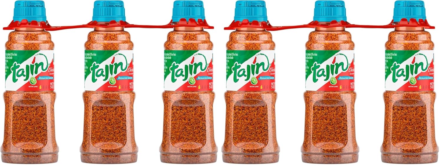 Tajin Clásico Reduced Sodium Seasoning, Authentic Mexican Chile Lime Spice Blend for Fruit, Vegetables, Salad Bowls, Avocado, Cucumber, and Fresh Produce, Zesty Flavor Enhancer, 5 oz, (Pack of 1)