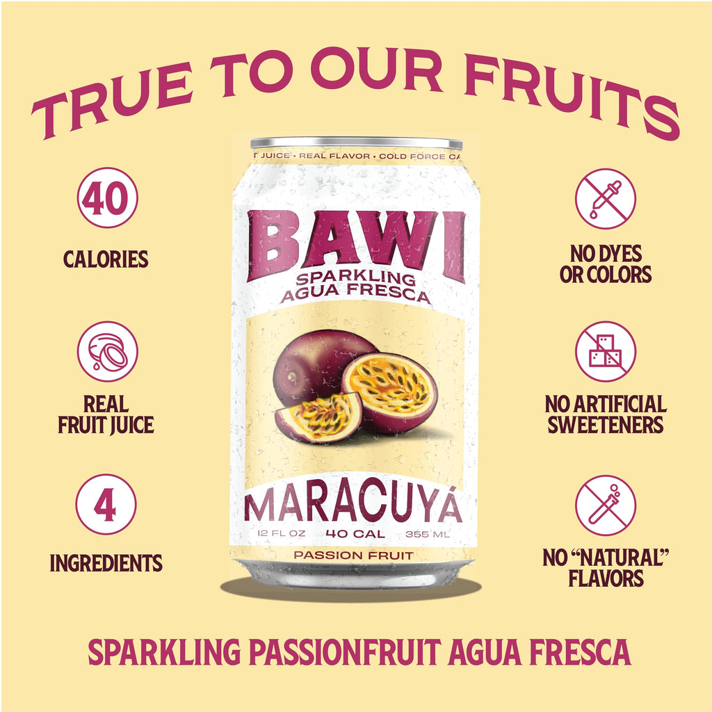 Bawi La Guayaba Sparkling Agua Fresca, Pink Guava with hints of Orange and Hibiscus, 12 Pack, 480 ml