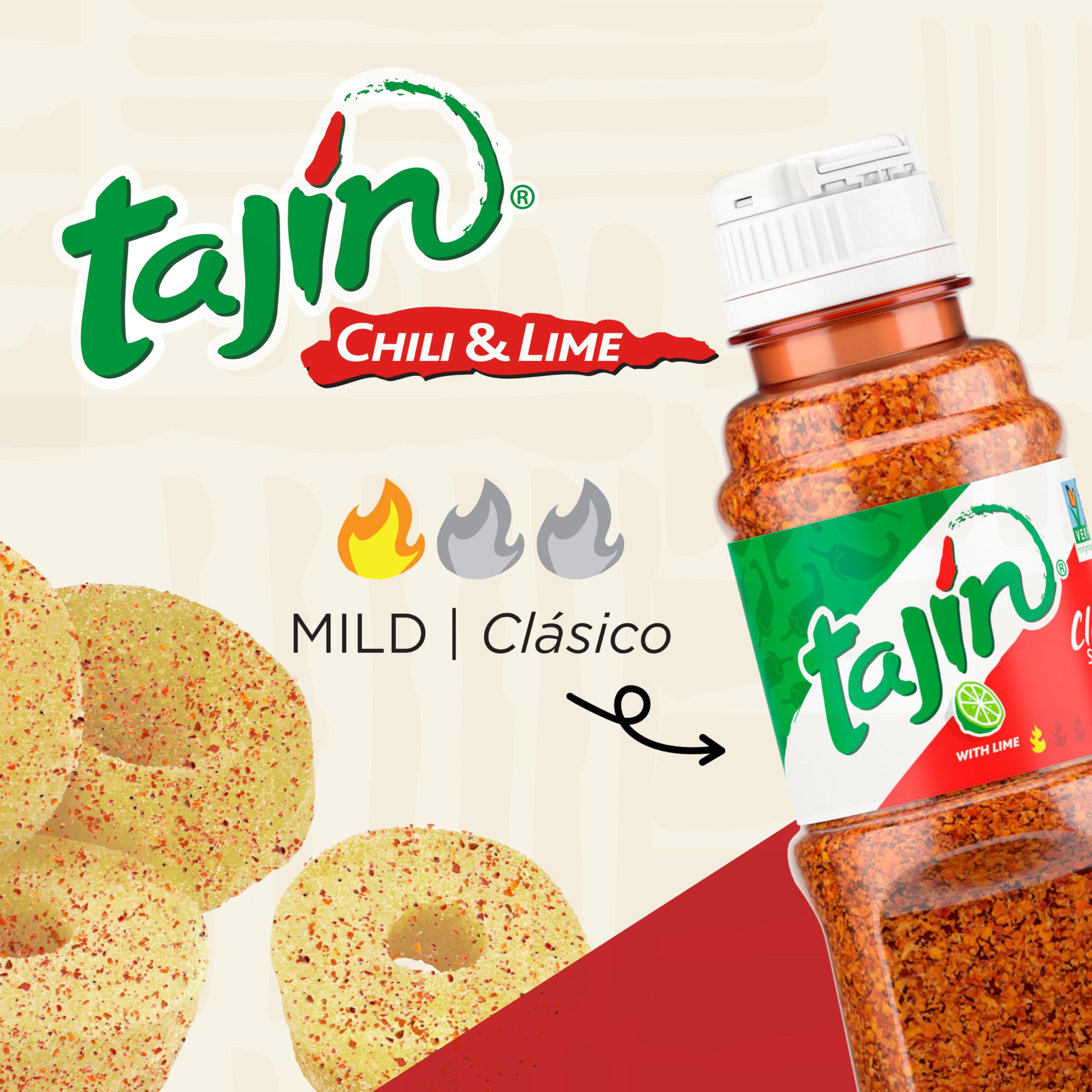 Snak Club Tajin Watermelon Rings, Chili & Lime Gummy Snacks, Mild in Heat Bold in Flavor, Gluten-Free Snack, 2.25oz,(Pack of 12)