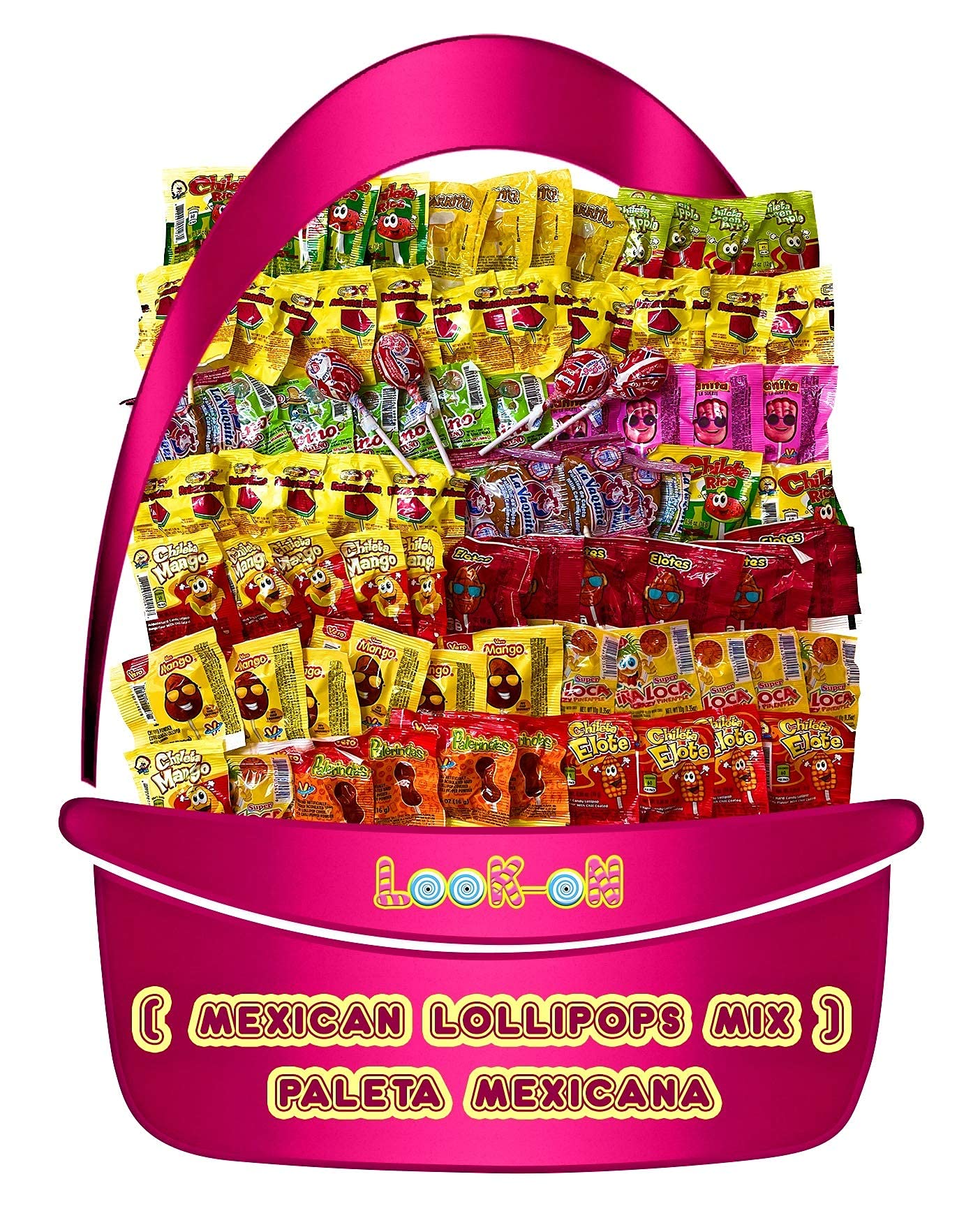 Mexican Candy Lollipops - Dulce Mexicanos Surtidos - Variety Pack of Sweet, Sour, Salty & Spicy - Mexican Candies Snacks (36 Count)