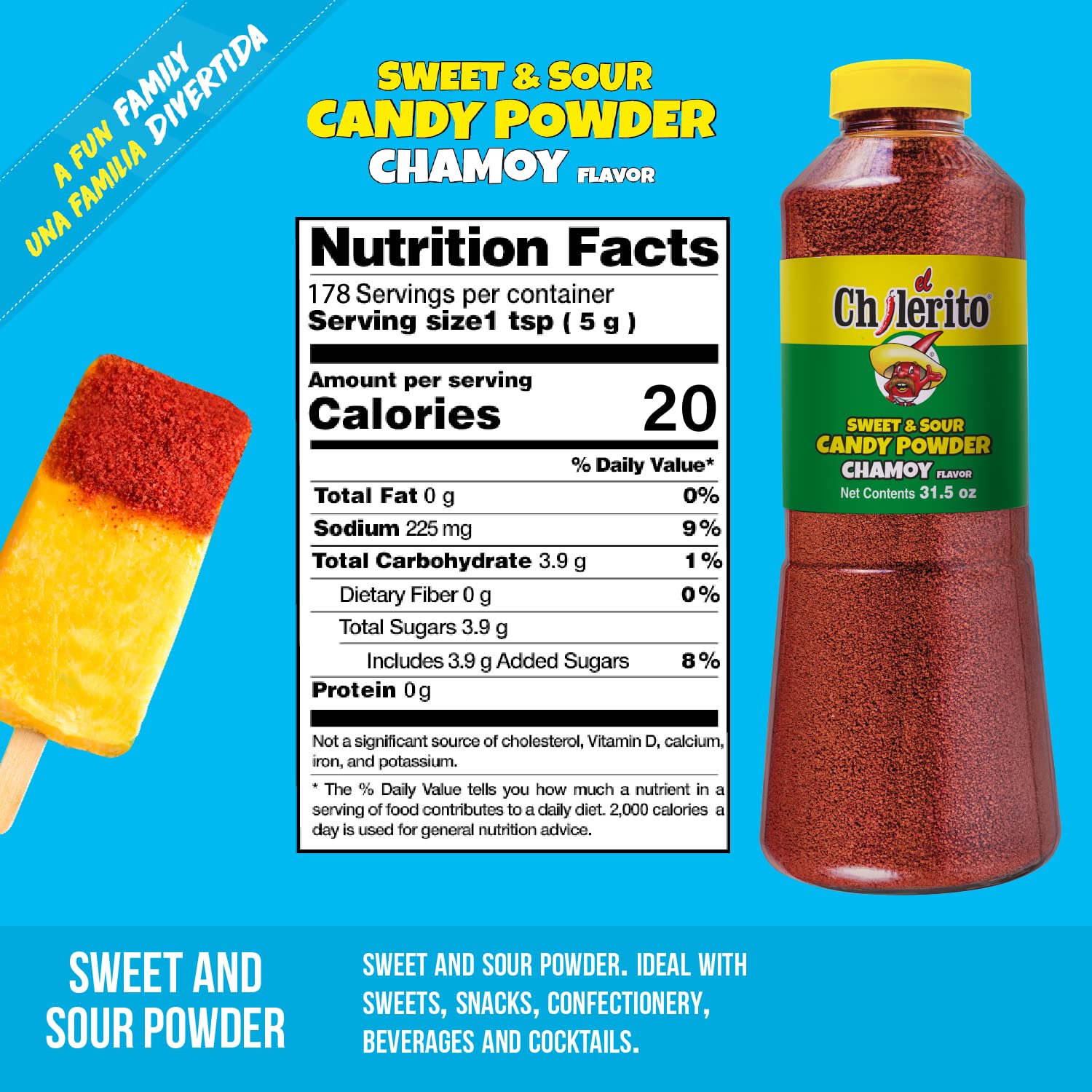 EL CHILERITO Chamoy Sauce Mango Flavor 1L/ 32.8 Fl. Oz + Candy Powder Chamoy Flavor 960g/ 32.2 Fl.Oz - Mexican Food - For Sweets, Fruits, Drinks And Cocktails - To Share With Family And Friends