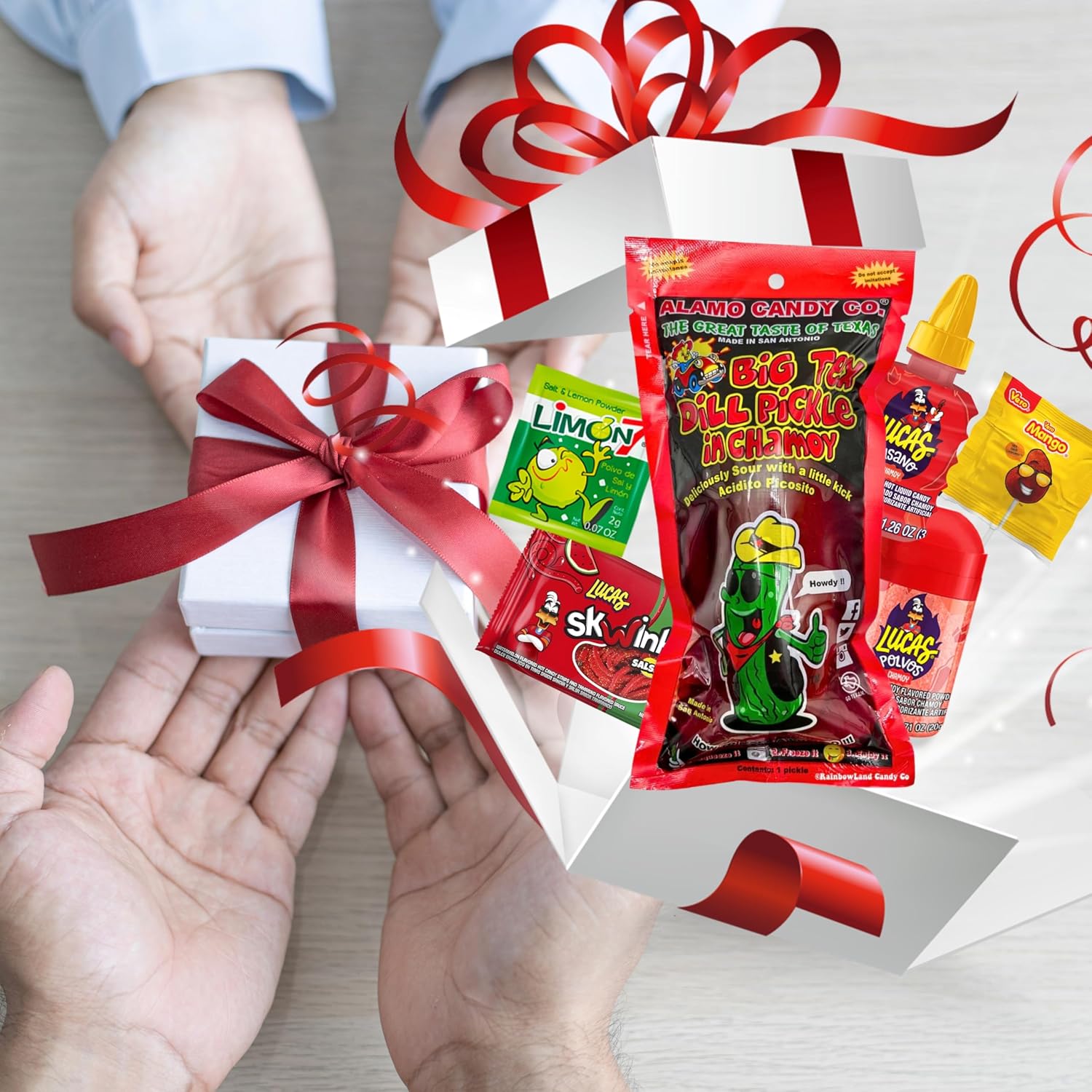 Tiktok Chamoy Pickle Kit with Candy, Includes Skwinkles Salsagheti, Lucas Gusano, & Much More by Ma Lit Candy (1 Big Tex Chamoy Pickle Kit)