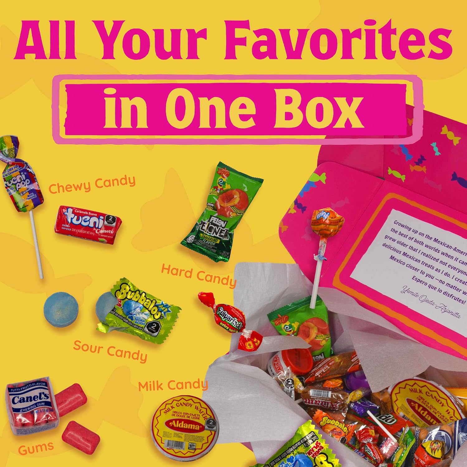 Que Padre Mexican Candy Variety Pack 2 lbs | Imported Mexican Snacks - Candy Box Spicy - Sweet - Tangy - Tamarind Mix with Pulparindo & Bubbaloo