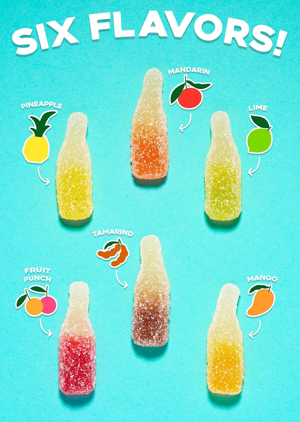 Jarritos gummies fruit flavored original sour & spicy mexican candy 8oz 3 pk