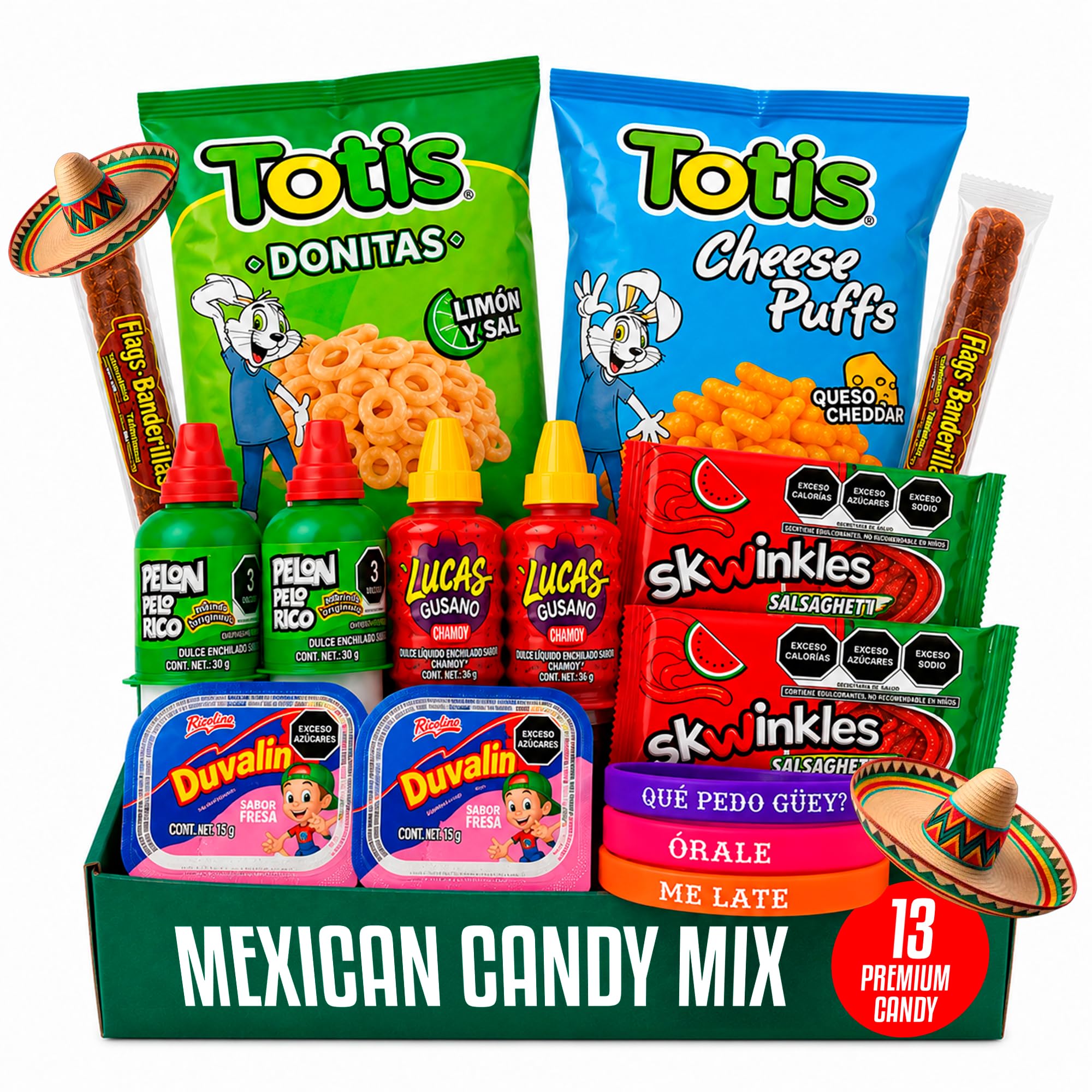 Gigi Delight Mexican Candy Variety Pack Assortment – Duvalin Salsaghetti Pulparindo Deluxe Mexican Snacks Box, Dulces Mexicanos Surtidos Authentic Spicy Snacks Collection for Lunches Office College Students (Premium)