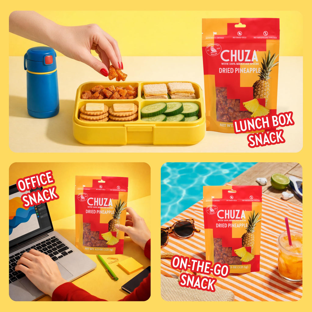 CHUZA Spicy Dried Mango Snacks Bites (4.5 oz. Pack of 2) – Mexican Candy Style Sweet Chili Dried Mango, with Chili Seasoning, Chili Powder, Dried Fruit Snacks, Spicy Snacks