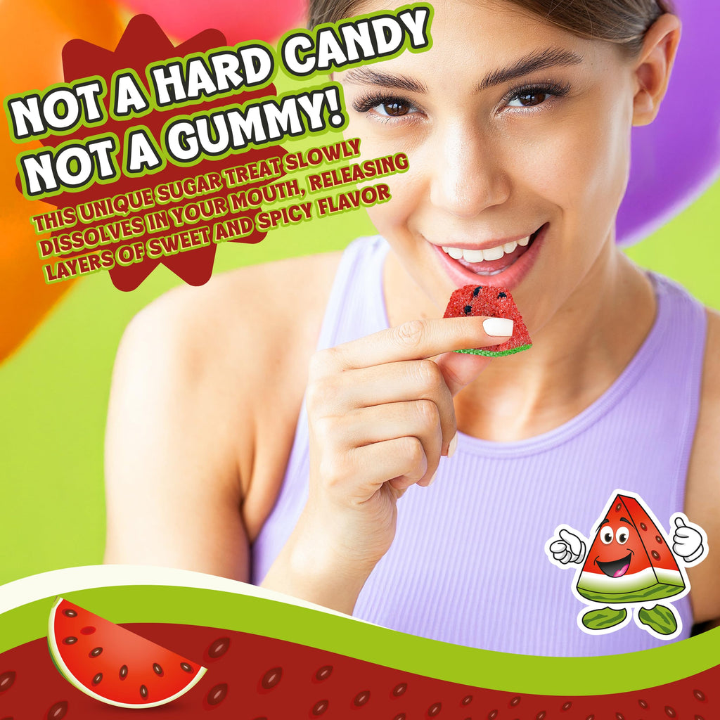 Zandiitas Watermelon Candy 200 Pcs – Authentic Mexican Spicy & Sweet Dulces – Bulk Pack for Piñatas, Party Favors, Hispanic Candy Bowls & Traditional Mexican Treats